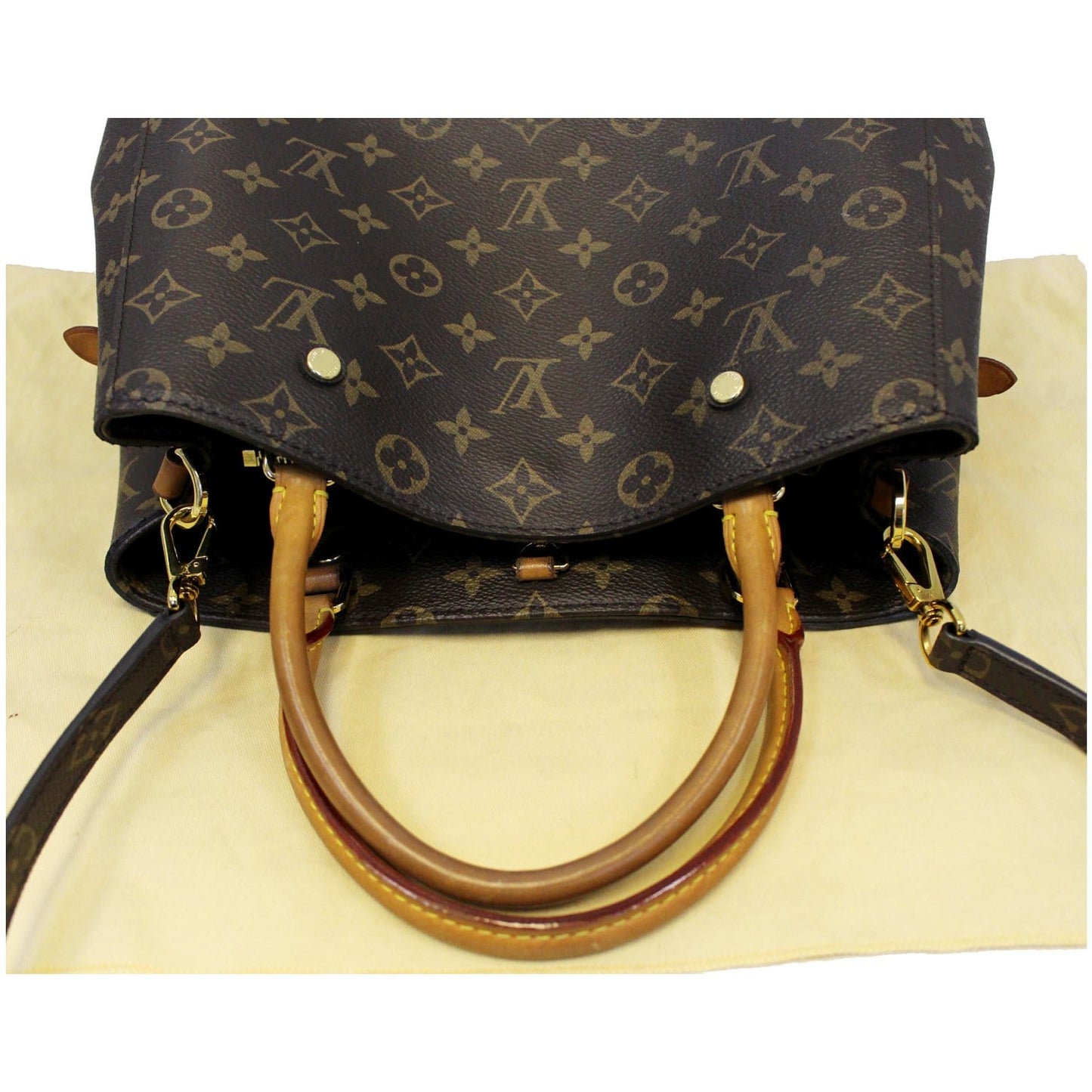 LOUIS VUITTON Montaigne MM Monogram Canvas Shoulder Bag Brown