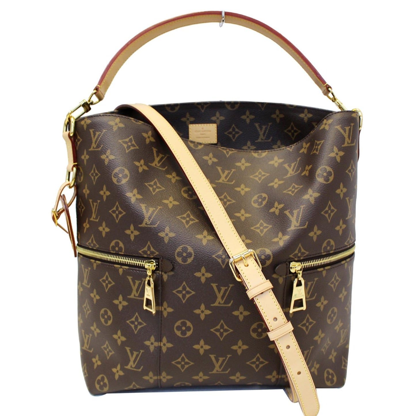 LOUIS VUITTON Melie Monogram Canvas Hobo Shoulder Bag Brown