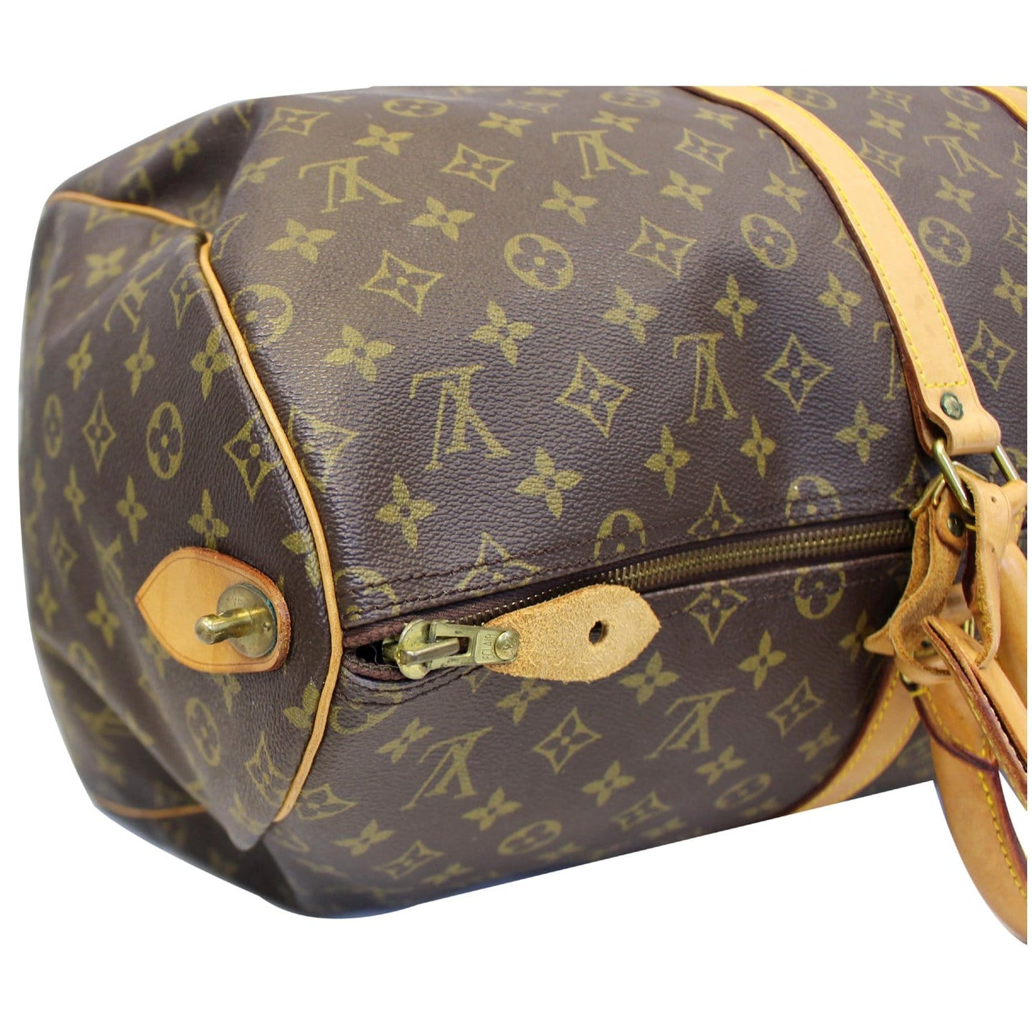 LOUIS VUITTON Keepall 55 Monogram Canvas Travel Bag Brown Vintage