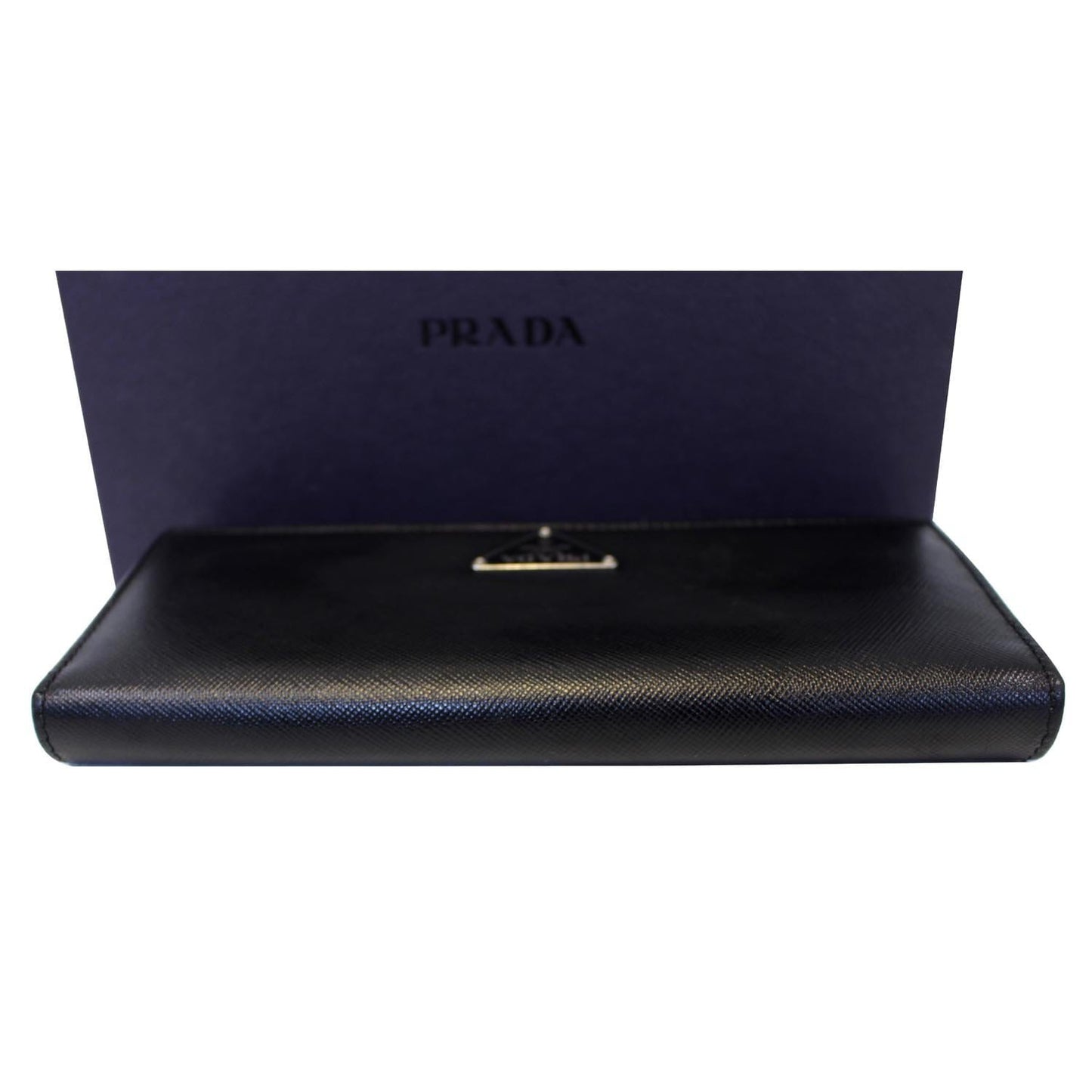 PRADA Saffiano Triangle Continental Flap Wallet
