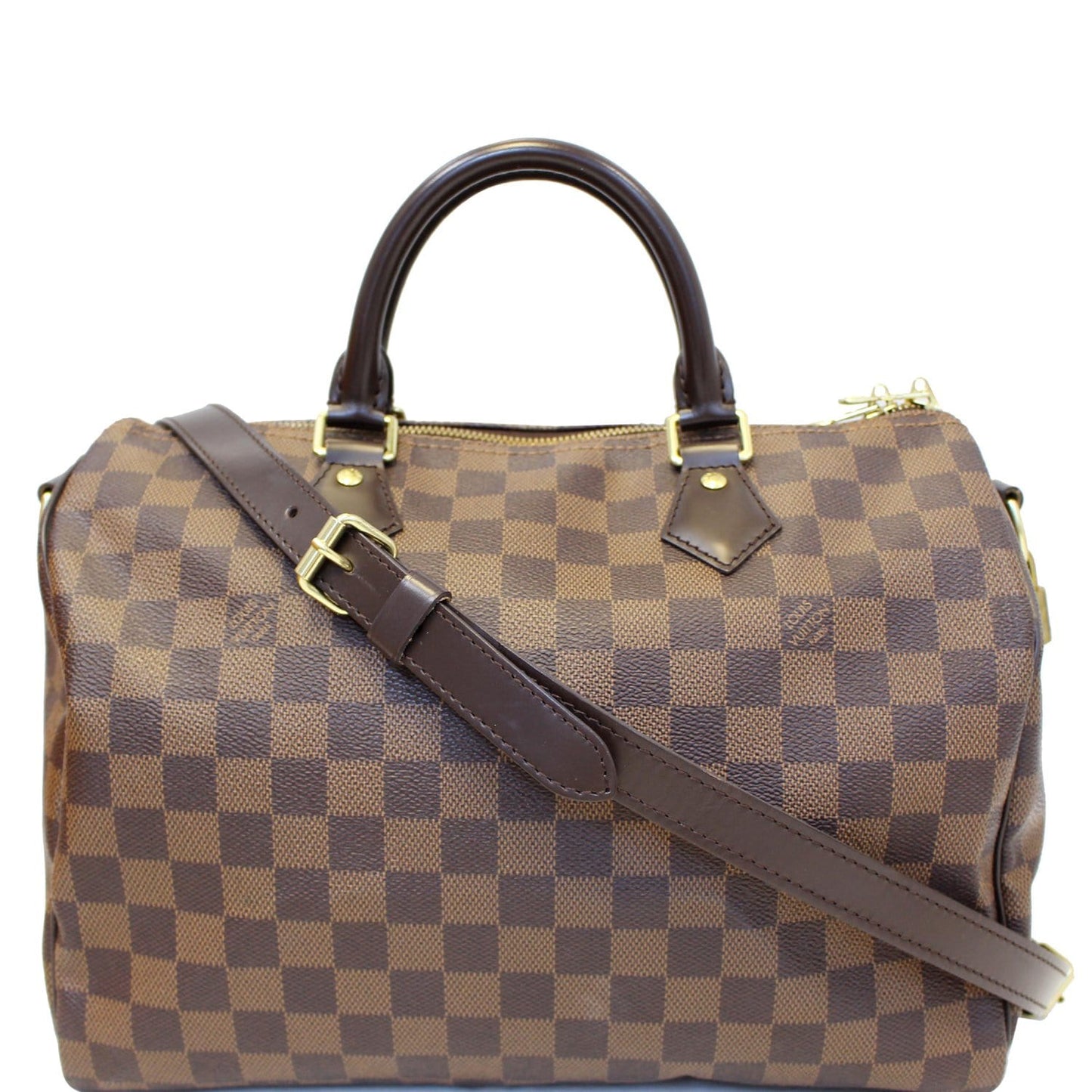 LOUIS VUITTON Speedy 30 Bandouliere Damier Ebene Shoulder Bag Brown