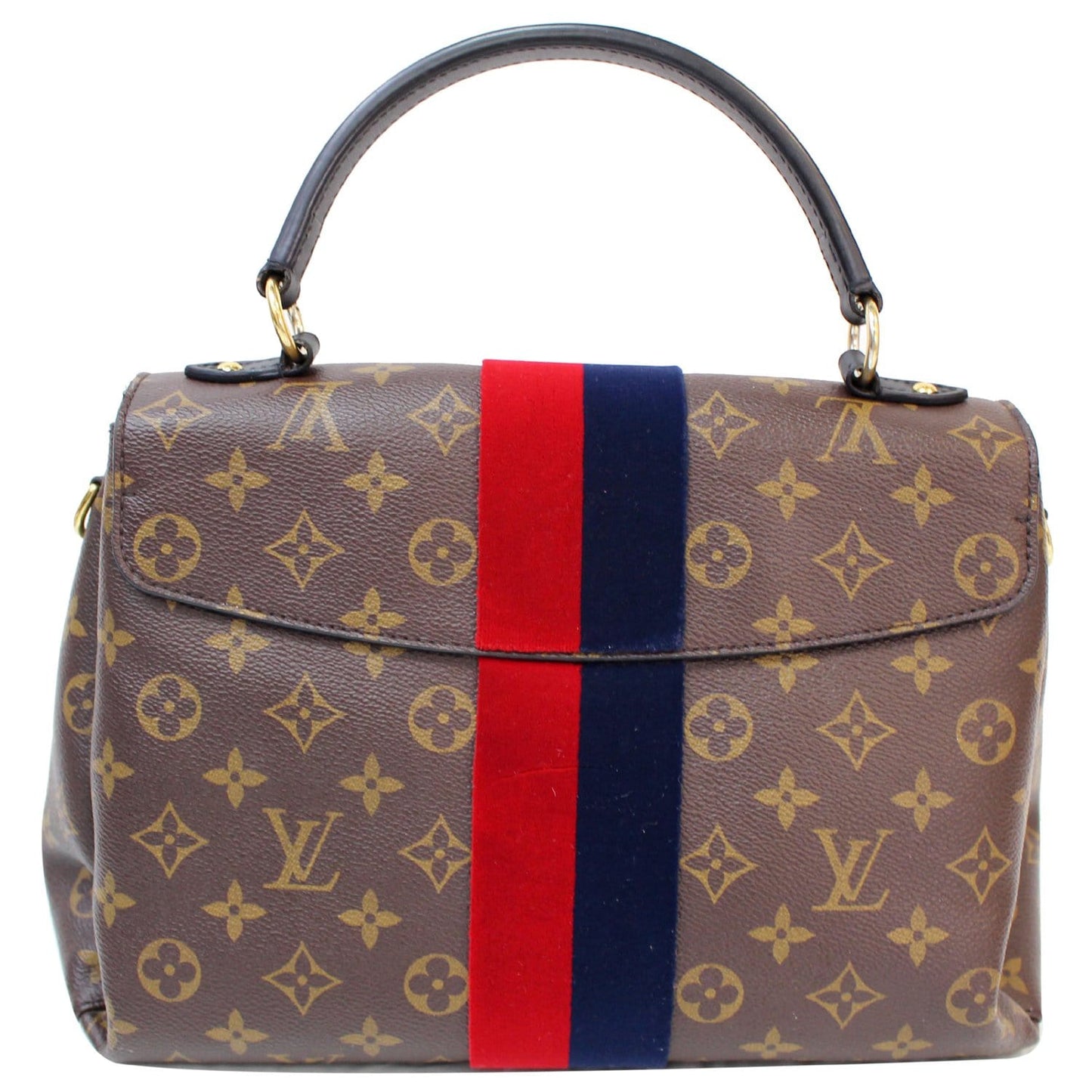 LOUIS VUITTON Georges Monogram Canvas Satchel Bag Brown