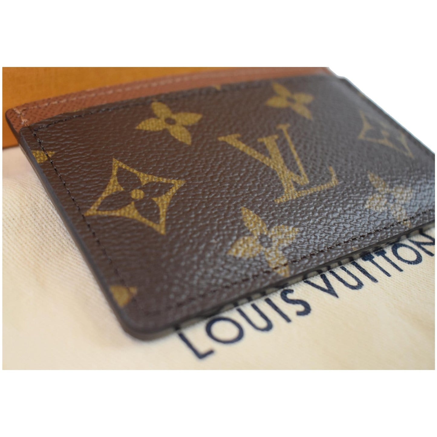 LOUIS VUITTON Monogram Canvas Card Holder Brown