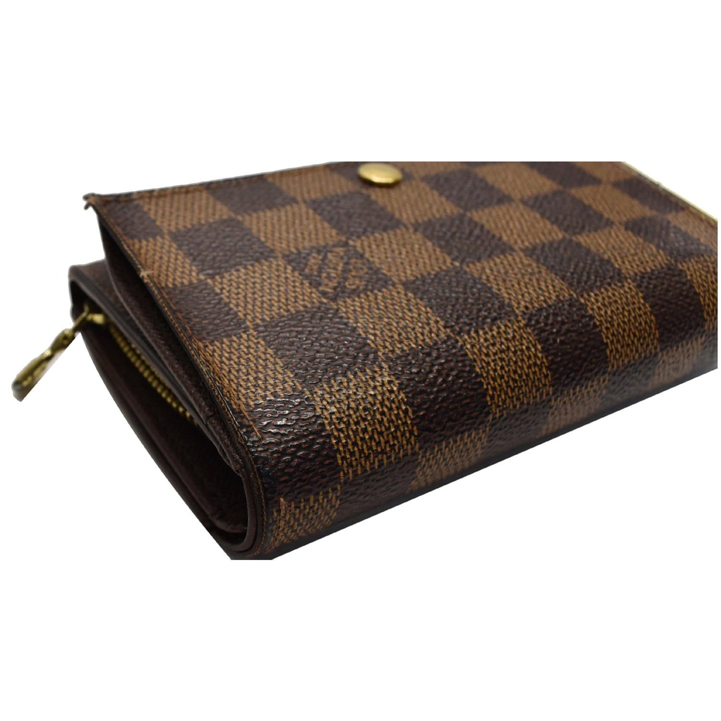 LOUIS VUITTON Porte Monnaie Damier Ebene Billets Tresor Wallet Brown