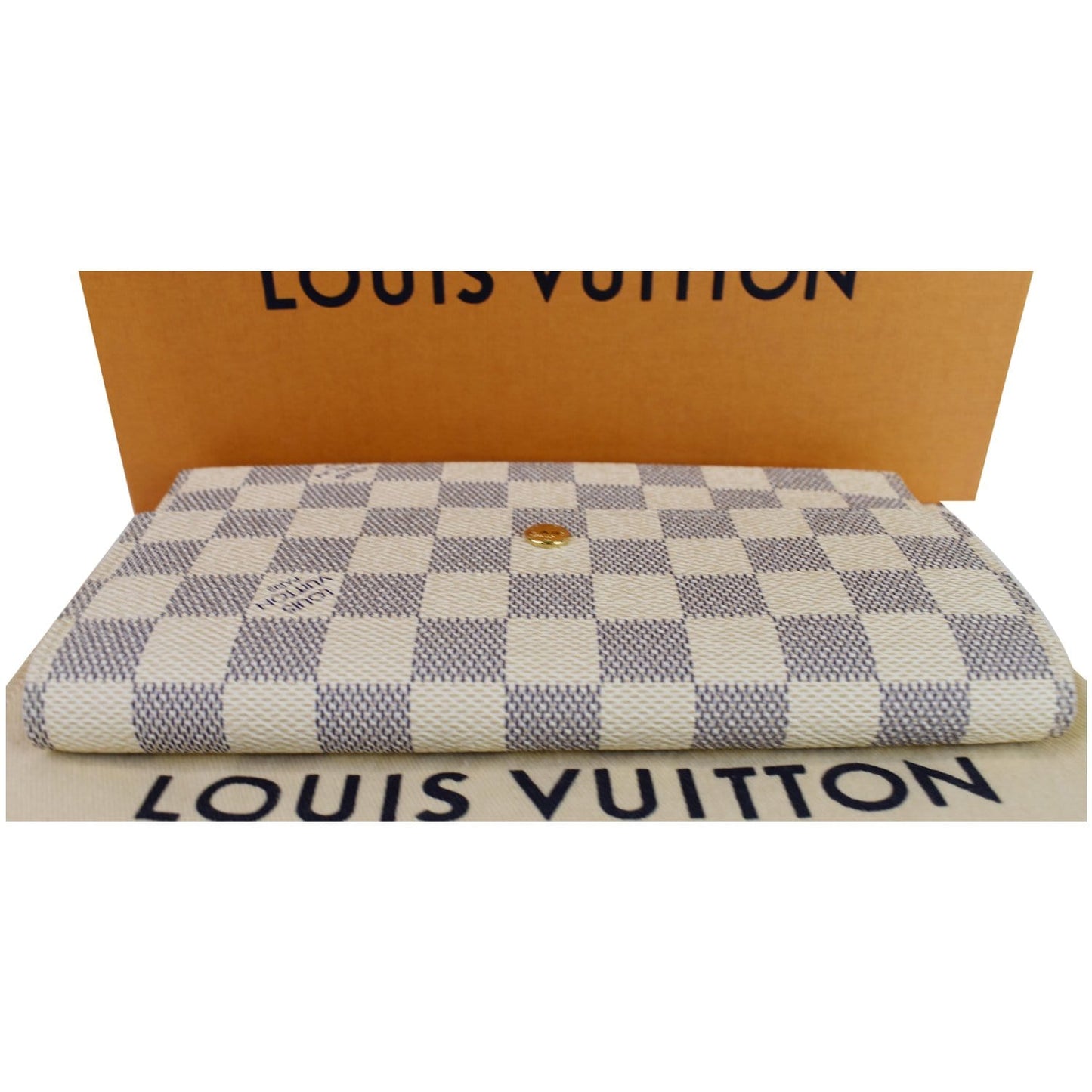 LOUIS VUITTON Damier Azur Sarah Wallet White