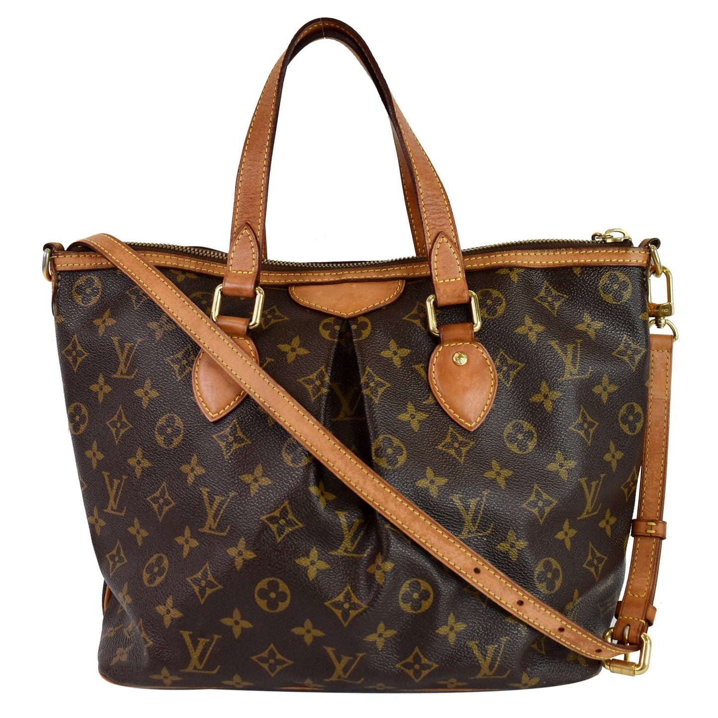 LOUIS VUITTON Palermo PM Monogram Canvas Shoulder Bag Brown