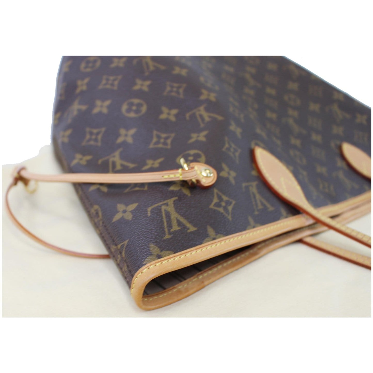LOUIS VUITTON Neverfull MM Monogram Canvas Tote Shoulder Bag Brown