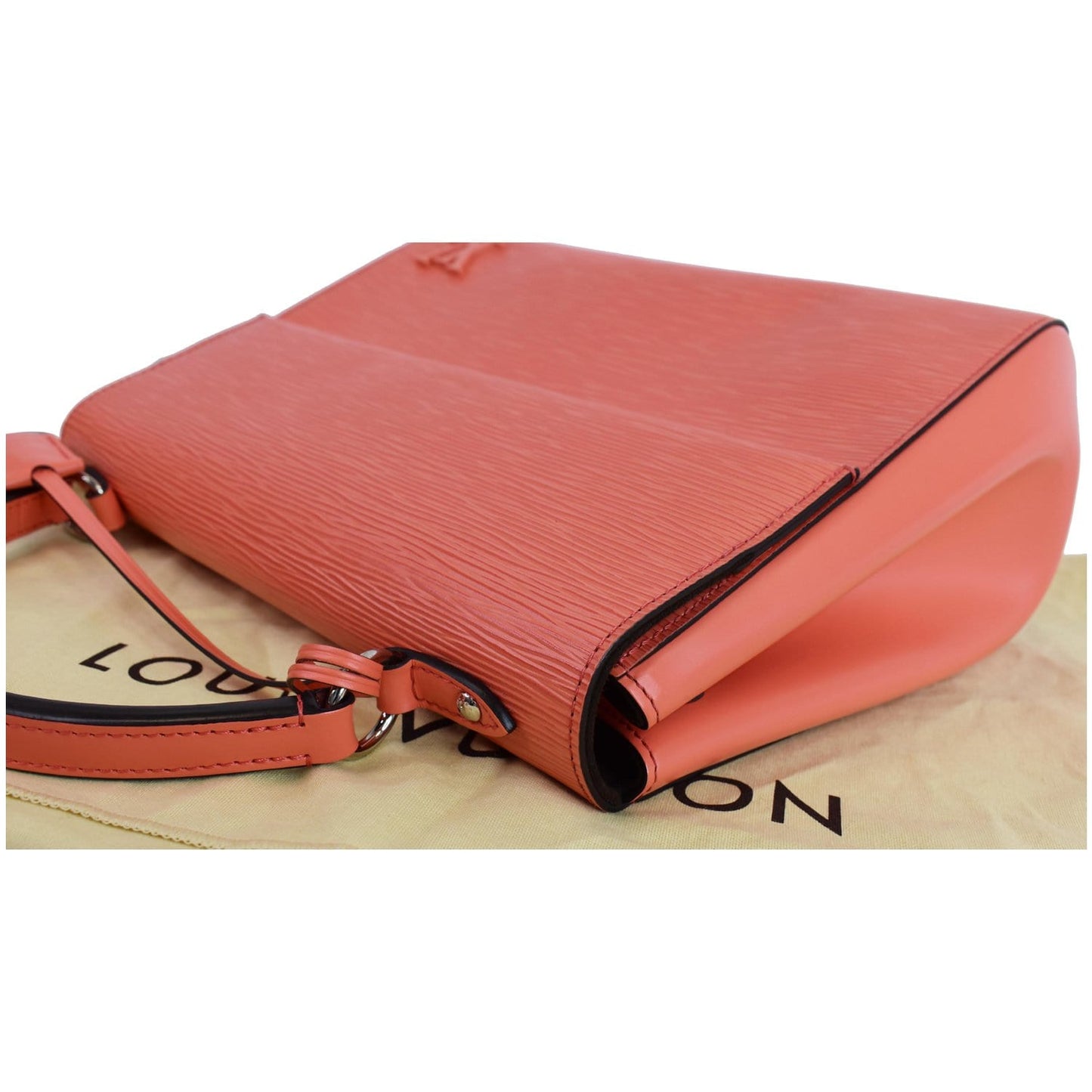 LOUIS VUITTON Cluny MM Epi Leather Satchel Bag Coral