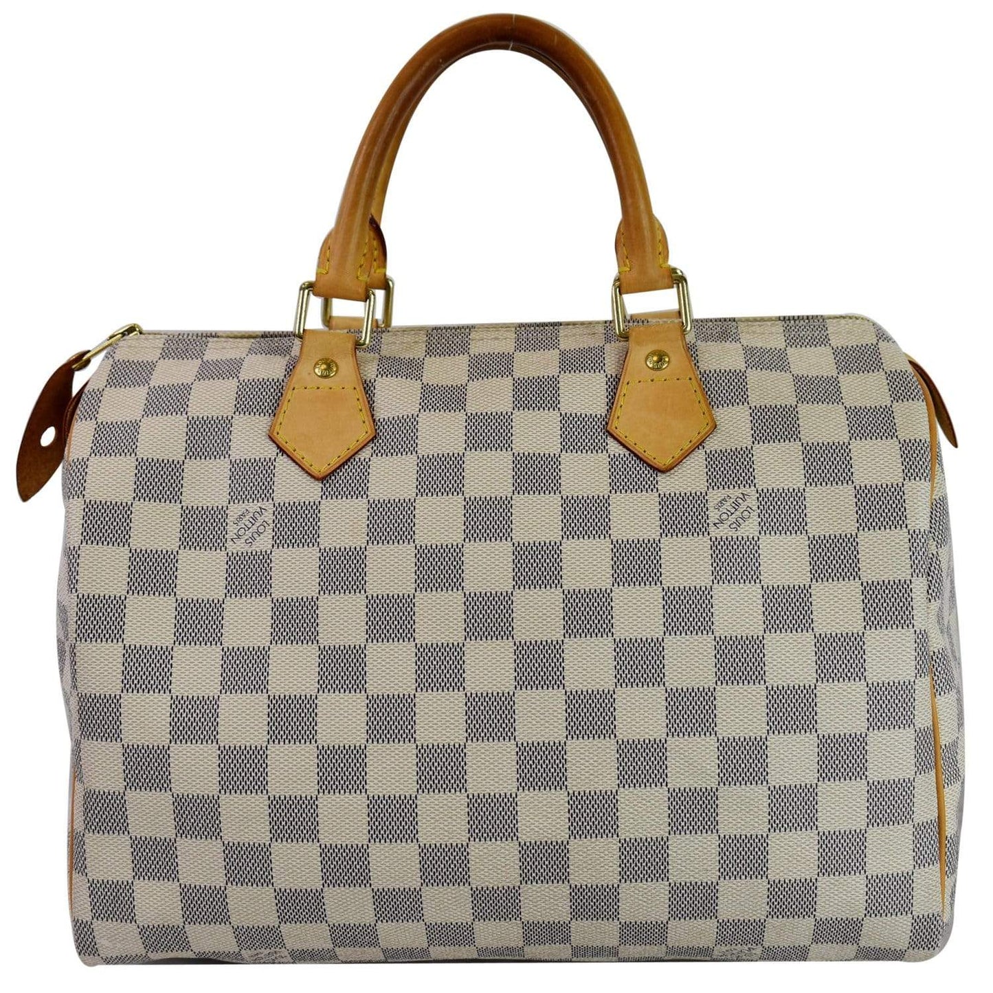 LOUIS VUITTON Speedy 30 Damier Azur Satchel Bag White