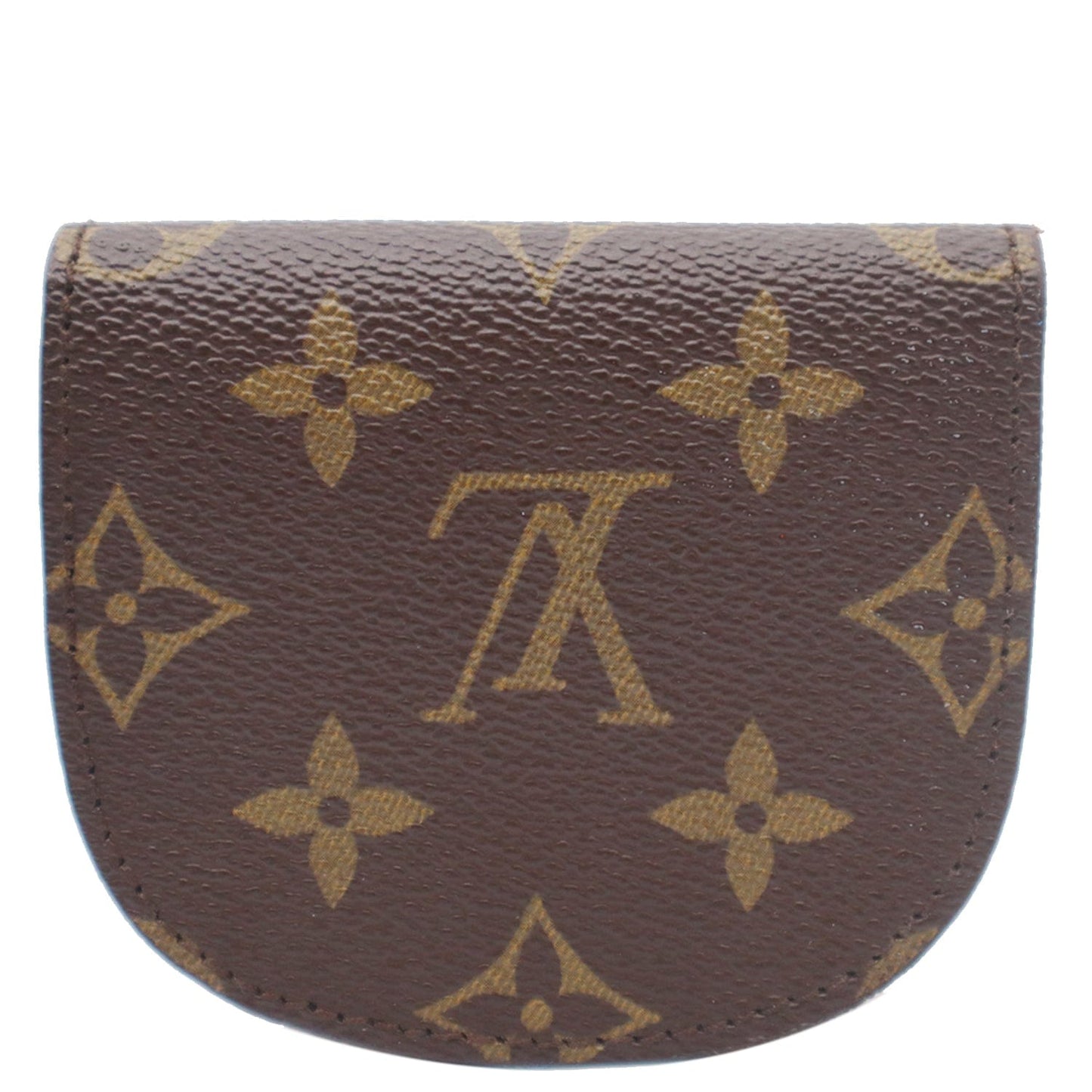 LOUIS VUITTON Monogram Canvas Porte Monnaie Gousset Coin Purse Brown