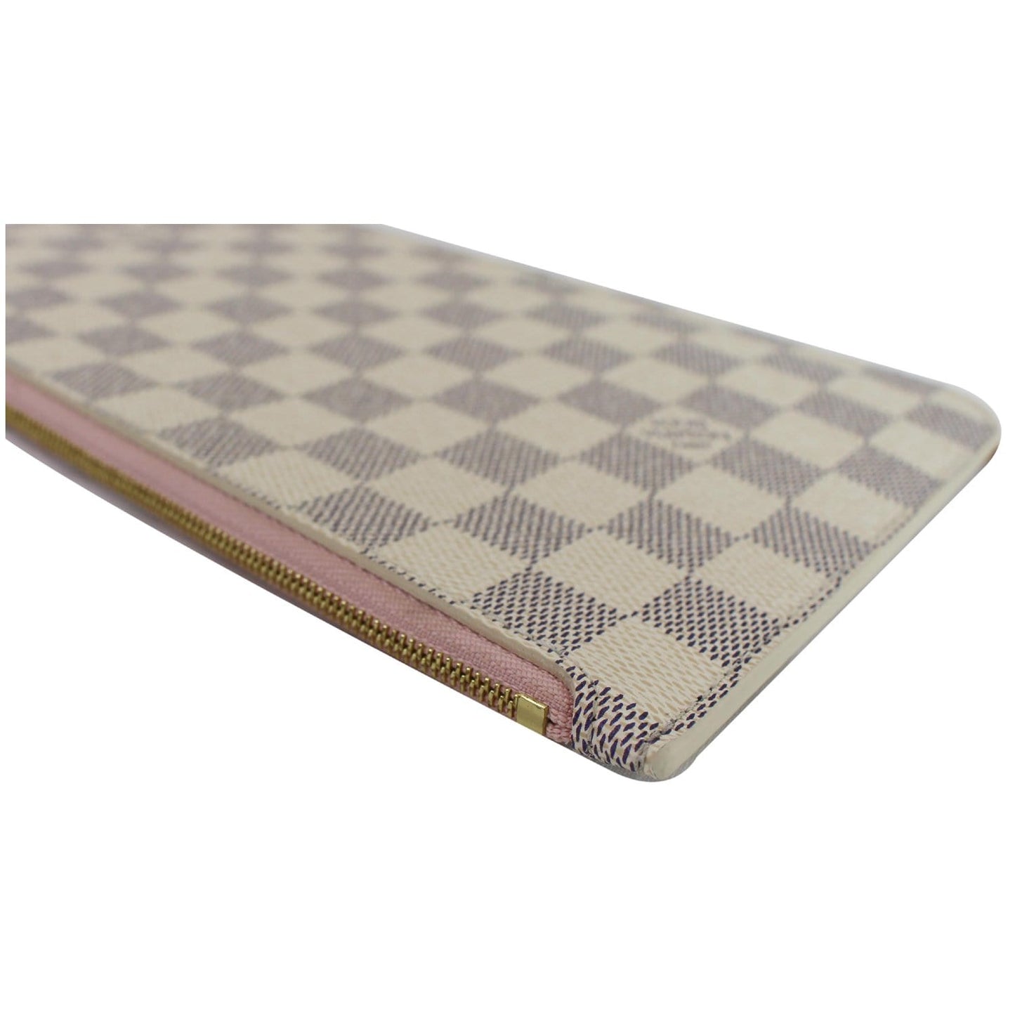 LOUIS VUITTON Pochette Wristlet Pouch Damier Azur Neverfull MM White