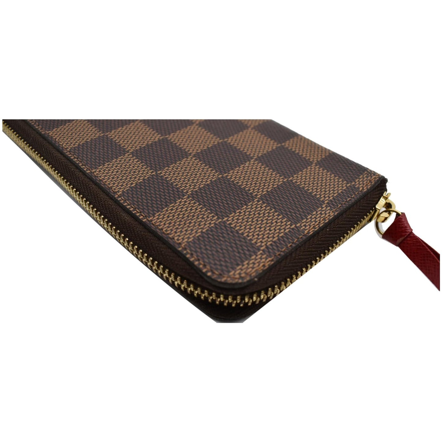 LOUIS VUITTON Clemence Damier Ebene Zippy Wallet Brown