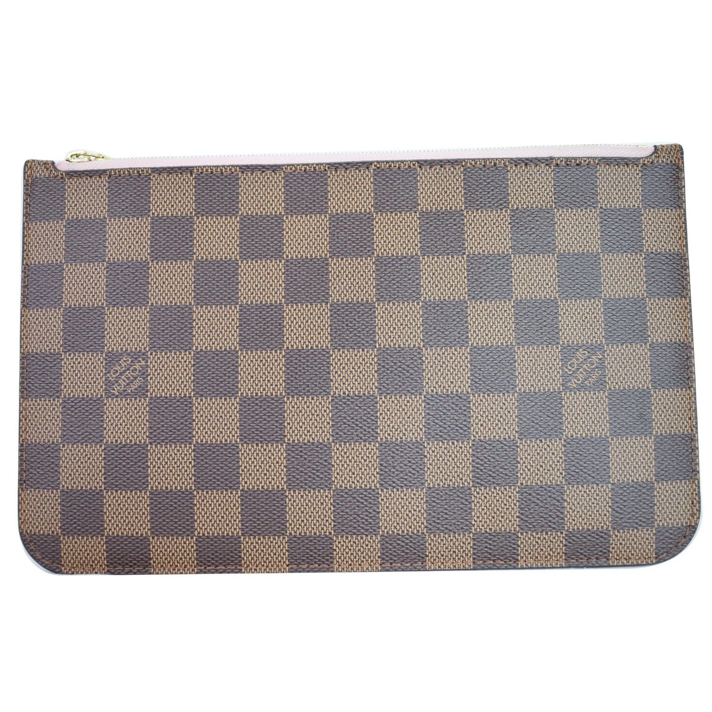 LOUIS VUITTON Pochette Wristlet Pouch Damier Ebene Neverfull MM Brown