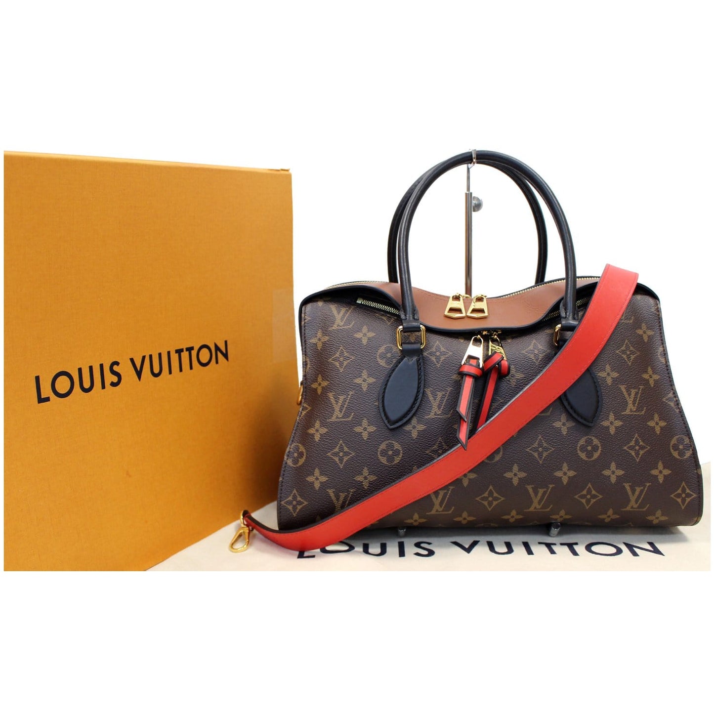 LOUIS VUITTON Tuileries Monogram Canvas Tote Shoulder Bag Caramel