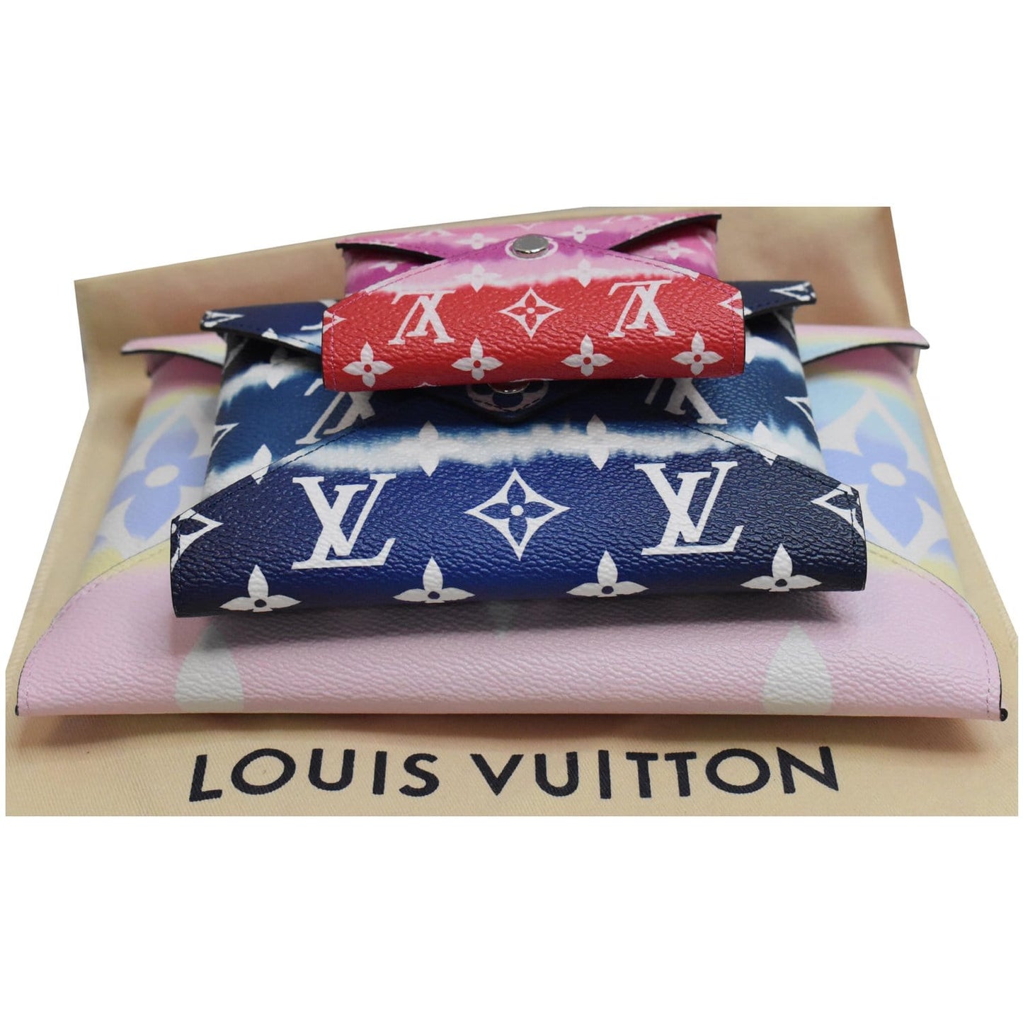 LOUIS VUITTON Summer Kirigami Pochette Set Monogram Escale Pastel/Blue/Red - 25% OFF