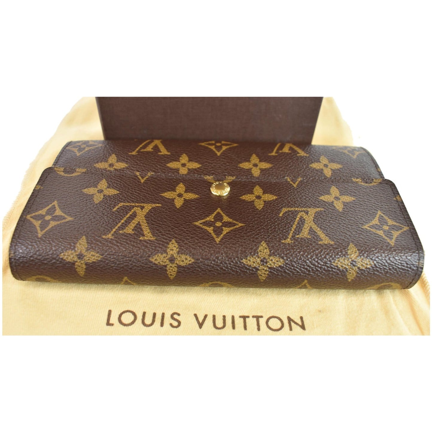 LOUIS VUITTON Monogram Canvas Sarah Wallet Brown