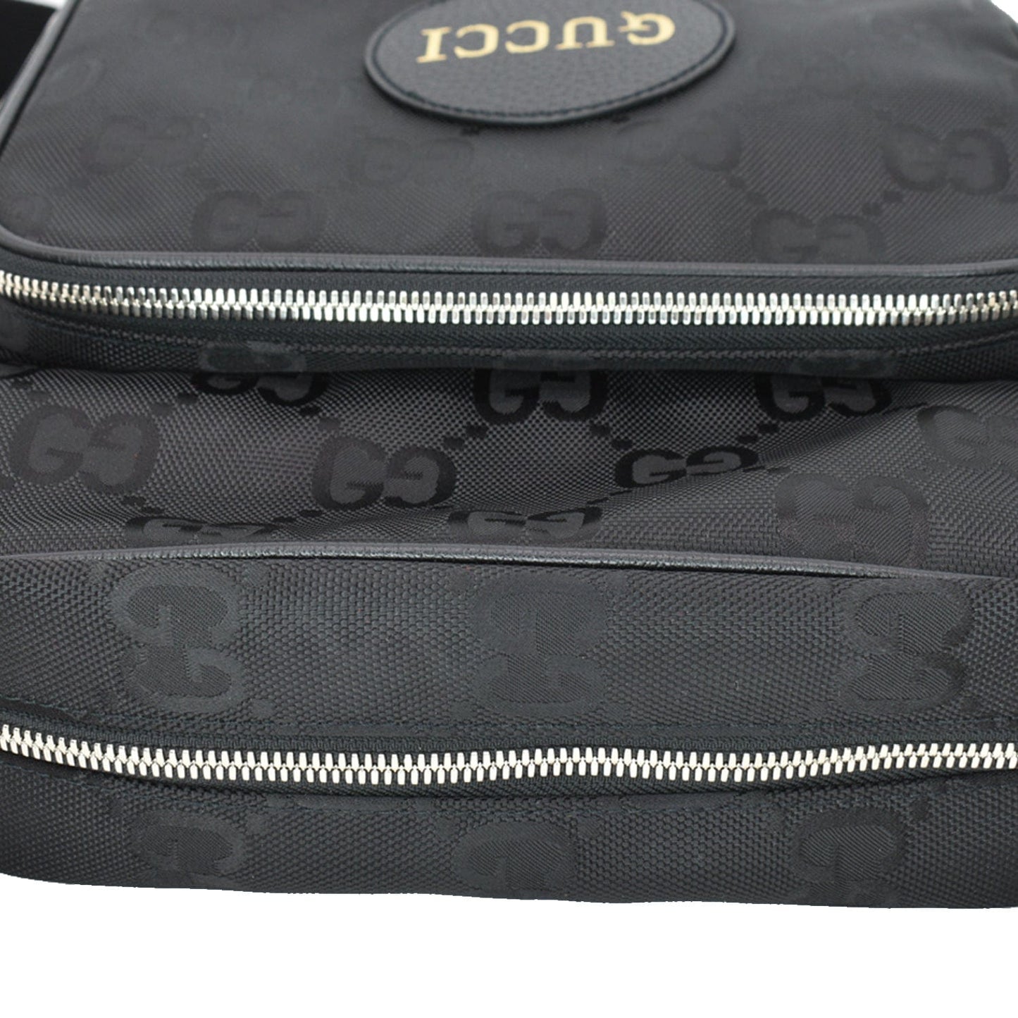 GUCCI Off The Grid GG Monogram Nylon Shoulder Bag Black 625858