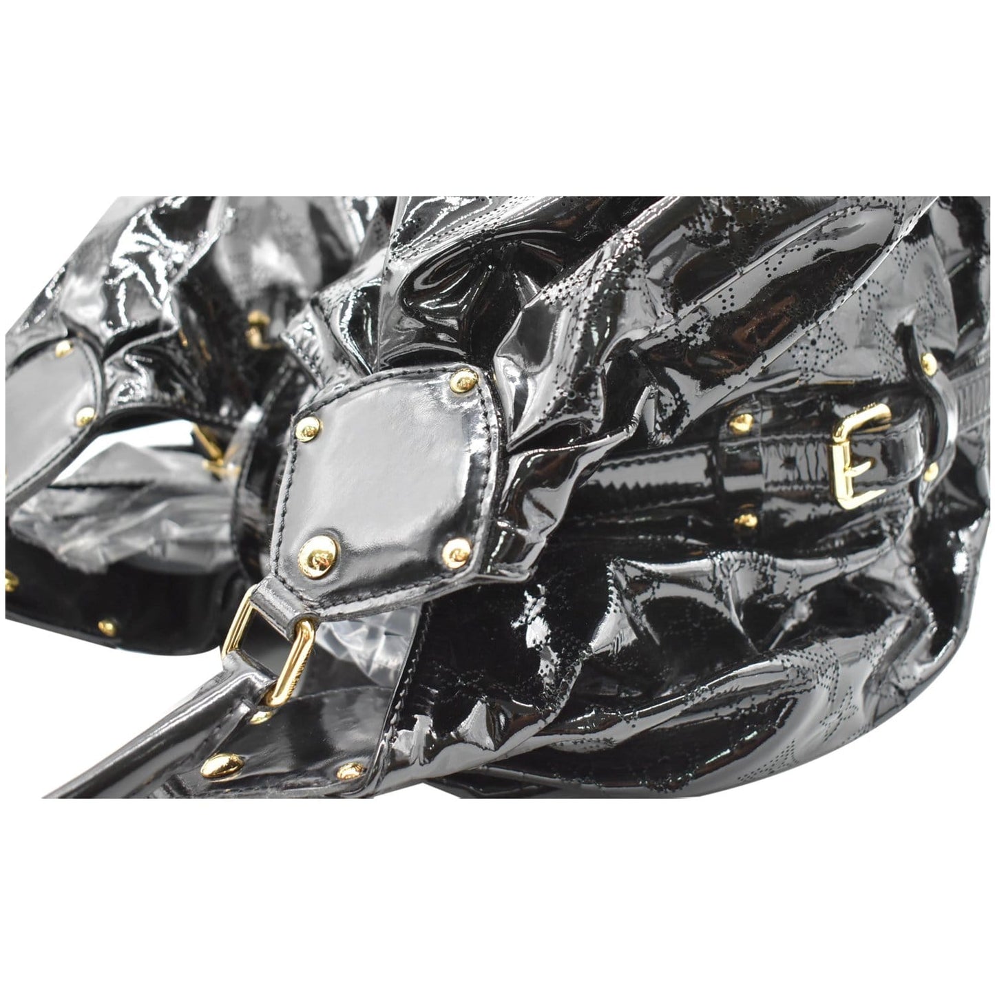 LOUIS VUITTON Surya Mahina XL Limited Edition Black Patent Leather Hobo Bag Black