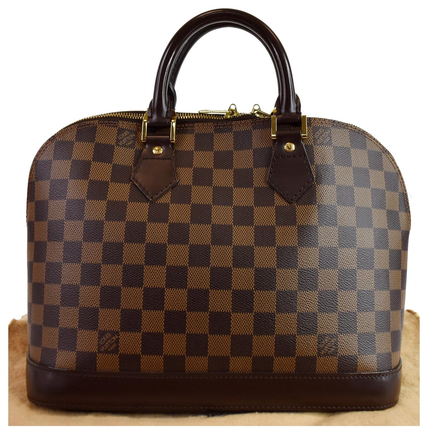 LOUIS VUITTON Alma PM Damier Ebene Satchel Bag Brown