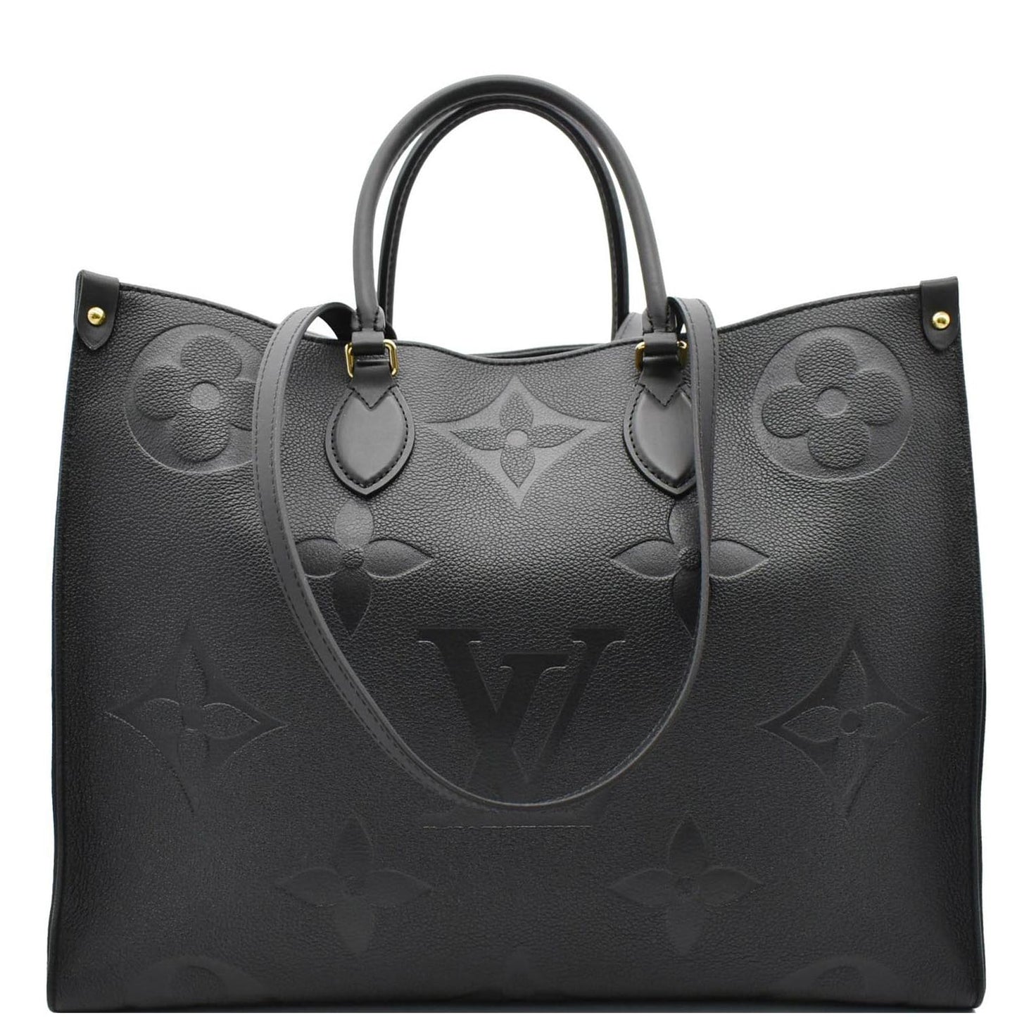LOUIS VUITTON  Onthego GM Monogram Empreinte Leather Tote Bag Black