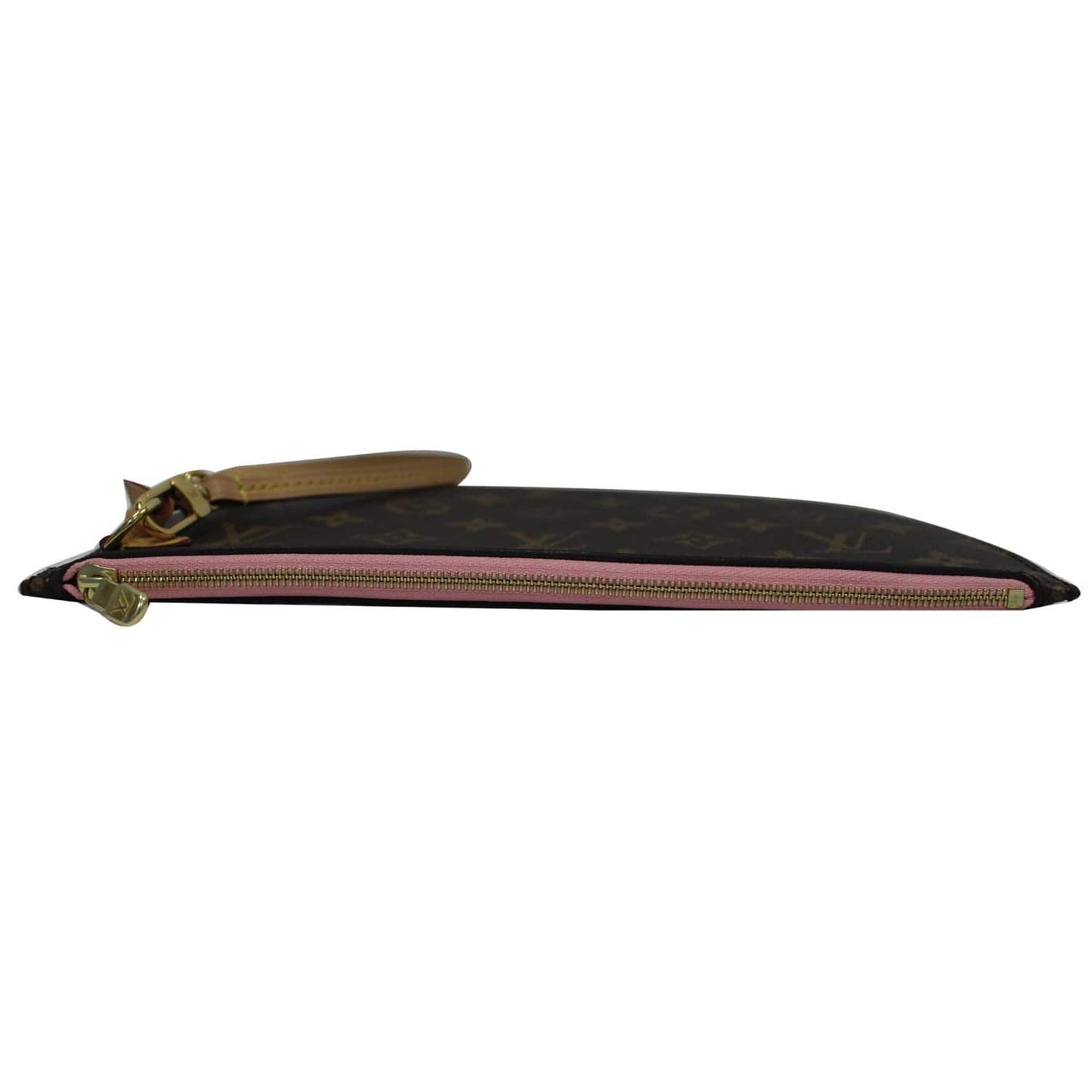 LOUIS VUITTON Pochette Wristlet Pouch Monogram Canvas Neverfull MM Rose Ballerine