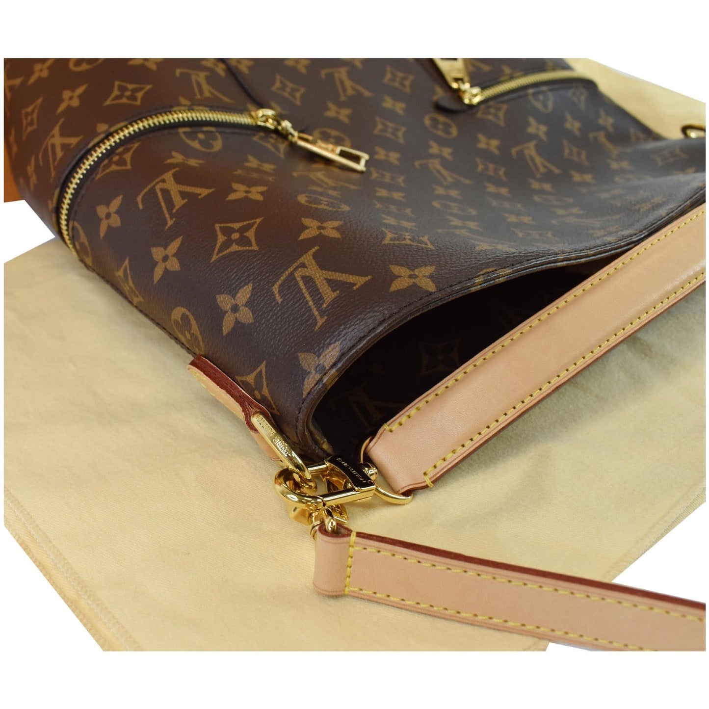 LOUIS VUITTON Melie Monogram Canvas Hobo Bag Brown