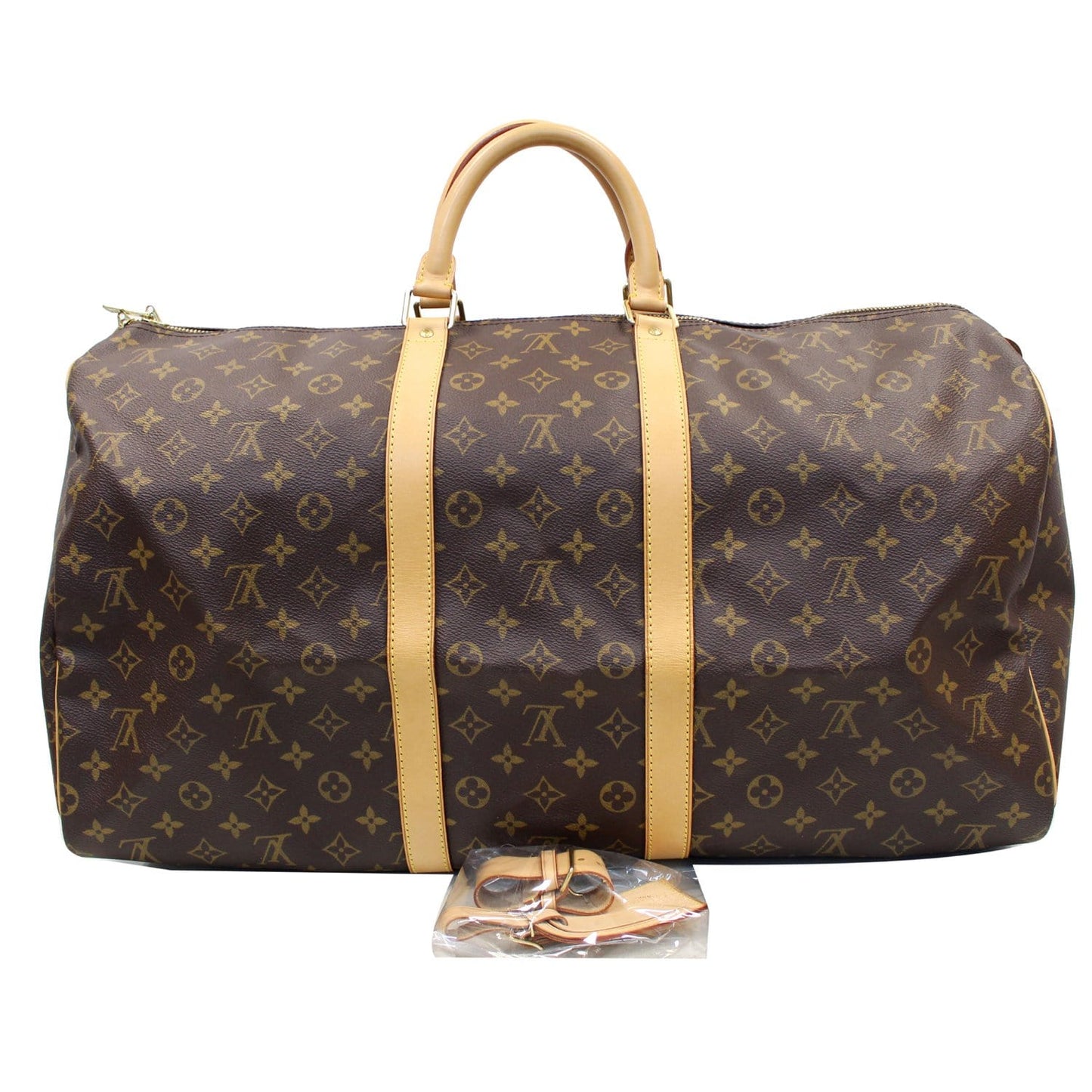 LOUIS VUITTON Keepall 55 Monogram Canvas Travel Bag Brown