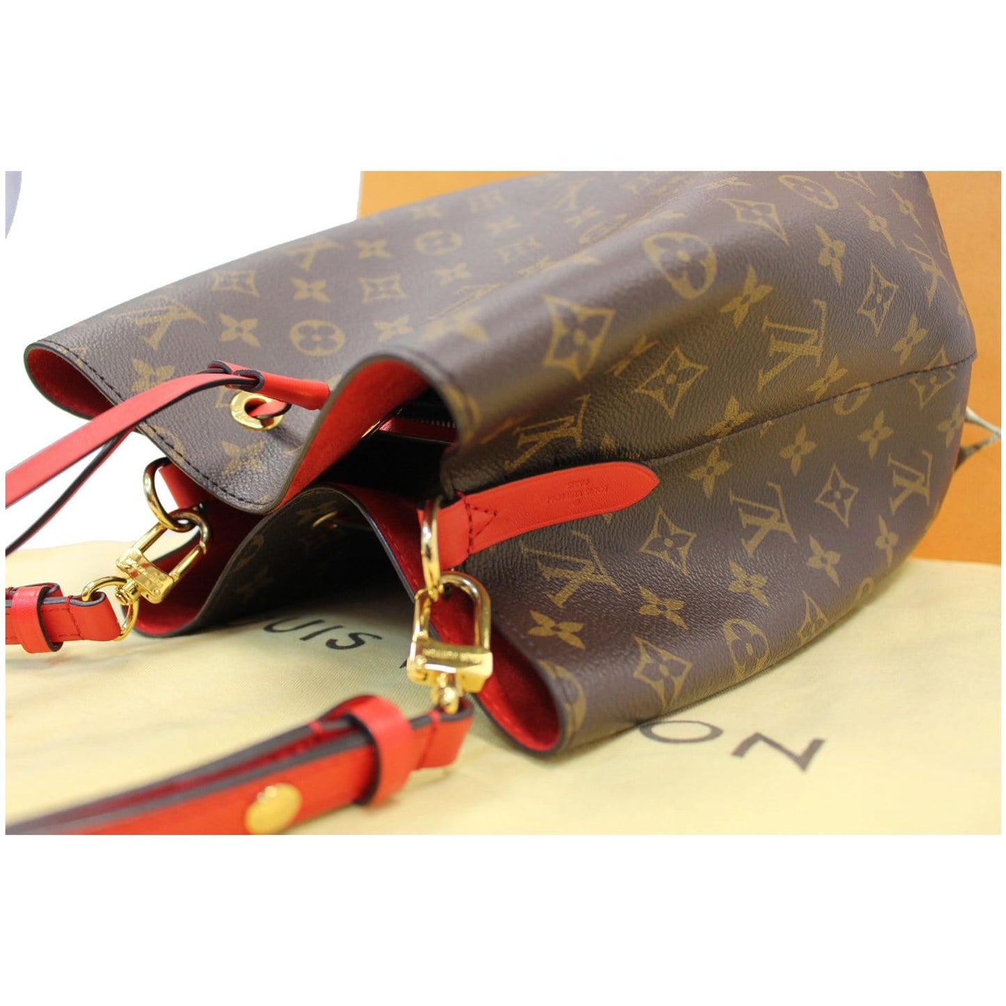 LOUIS VUITTON NeoNoe Monogram Canvas Shoulder Bag Coquelicot