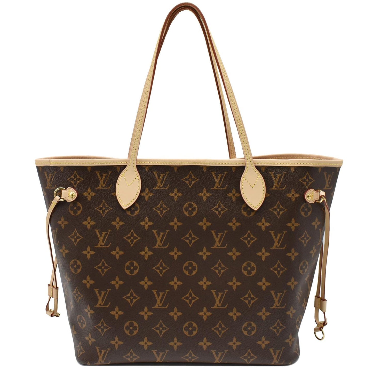 LOUIS VUITTON Neverfull MM Monogram Canvas Tote Bag Brown