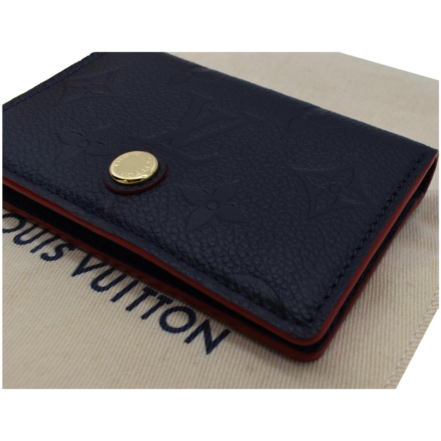 LOUIS VUITTON Multicartes Monogram Empreinte Leather Wallet Marine Rouge