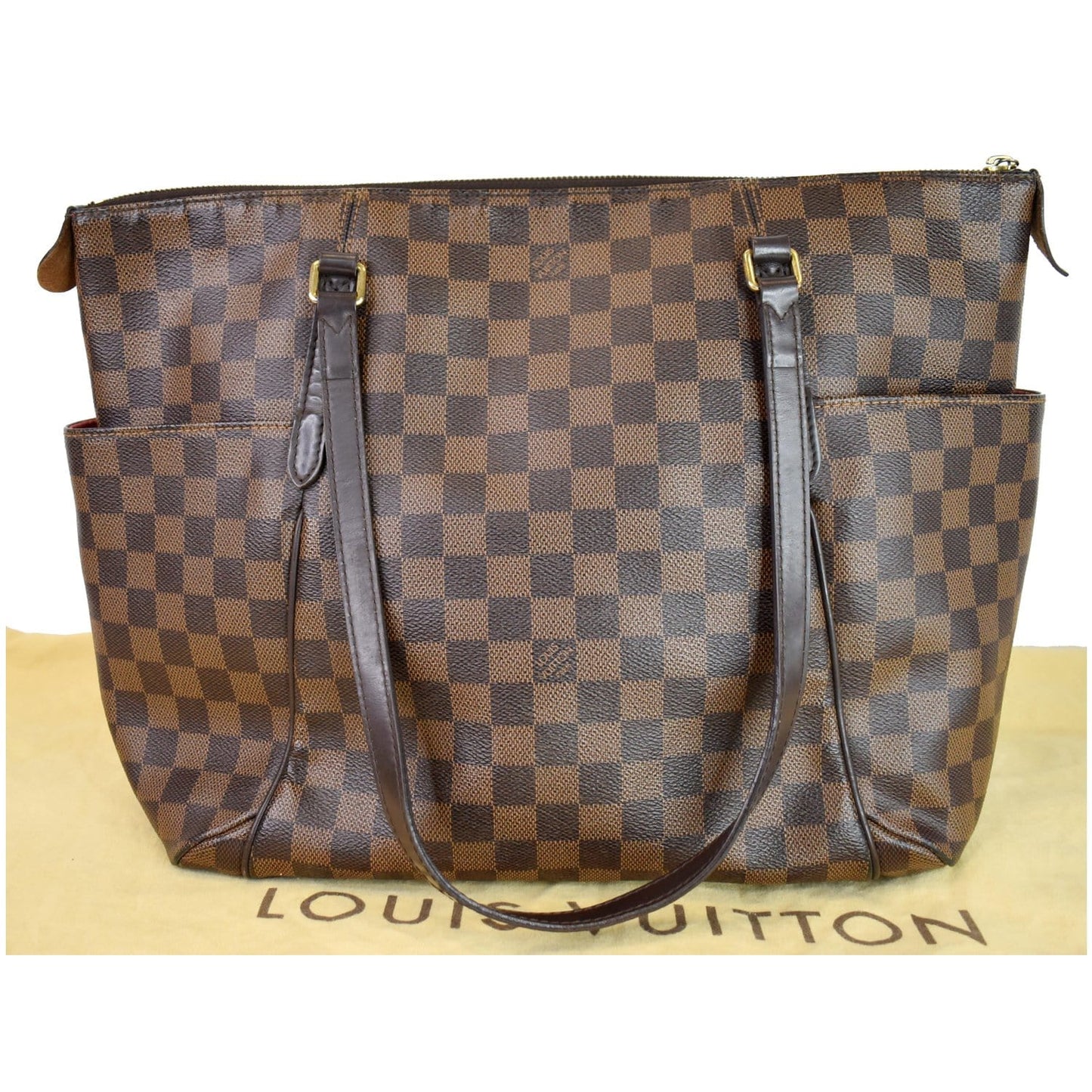 LOUIS VUITTON Totally MM Damier Ebene Shoulder Bag Brown