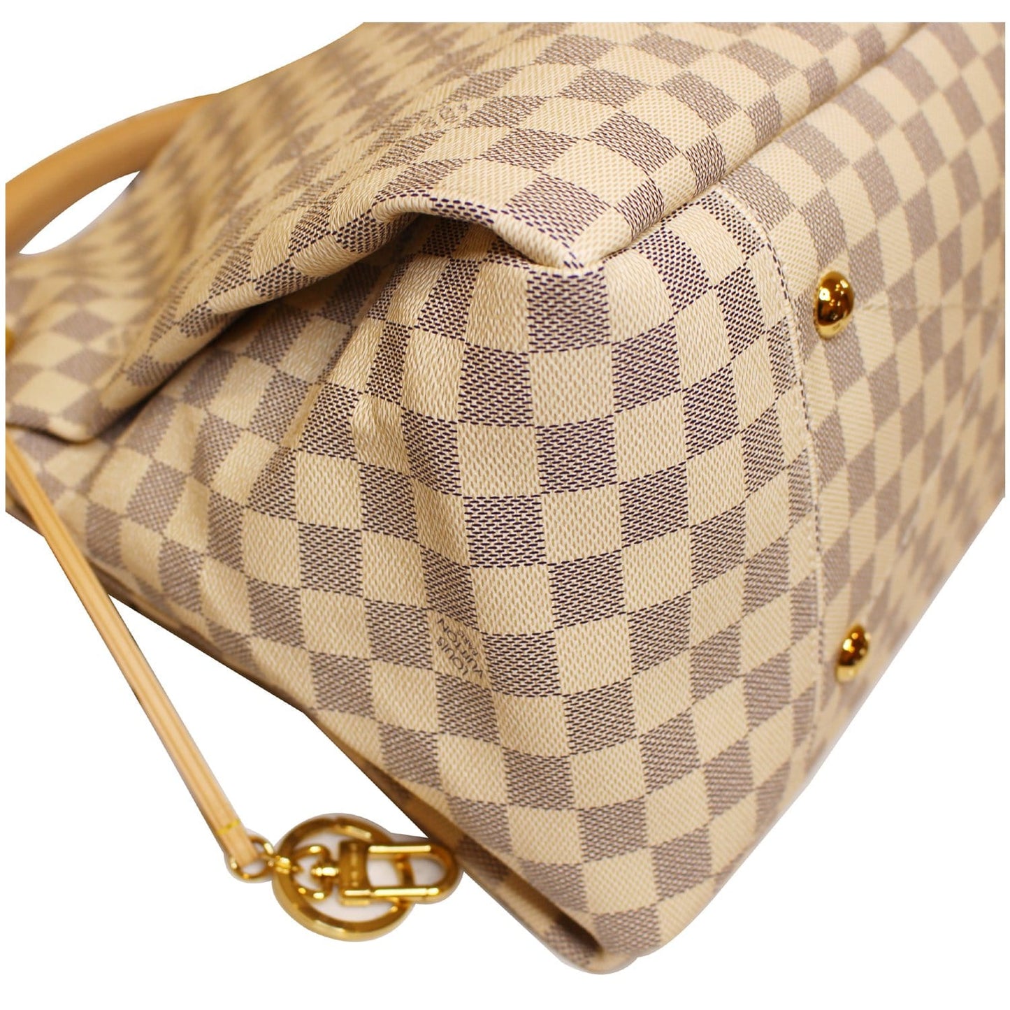 LOUIS VUITTON Artsy MM Damier Azur Shoulder Bag White