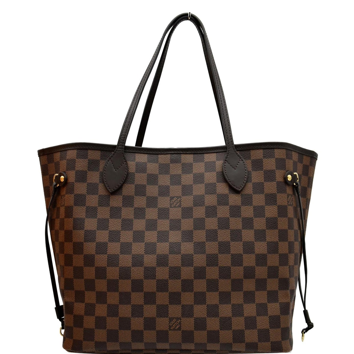 LOUIS VUITTON Neverfull MM Damier Ebene Tote Bag Brown