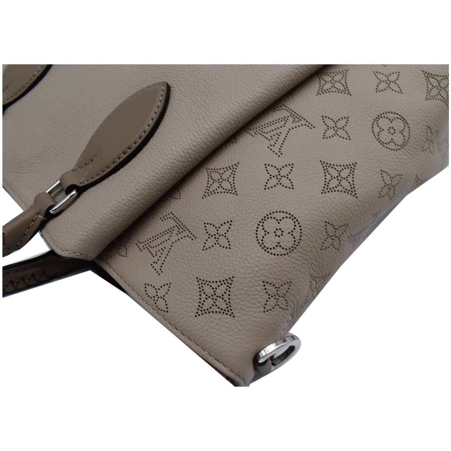 LOUIS VUITTON Haumea Mahina Calfskin Leather Shoulder Bag Galet