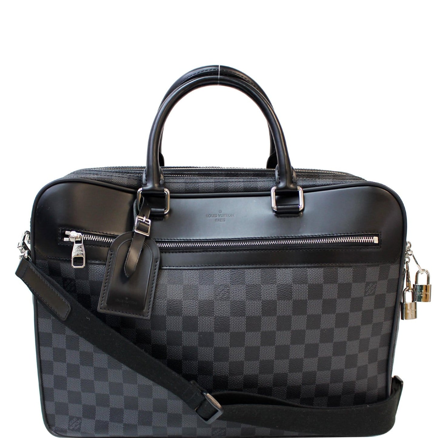 LOUIS VUITTON Overnight Damier Graphite Business Travel Bag Black