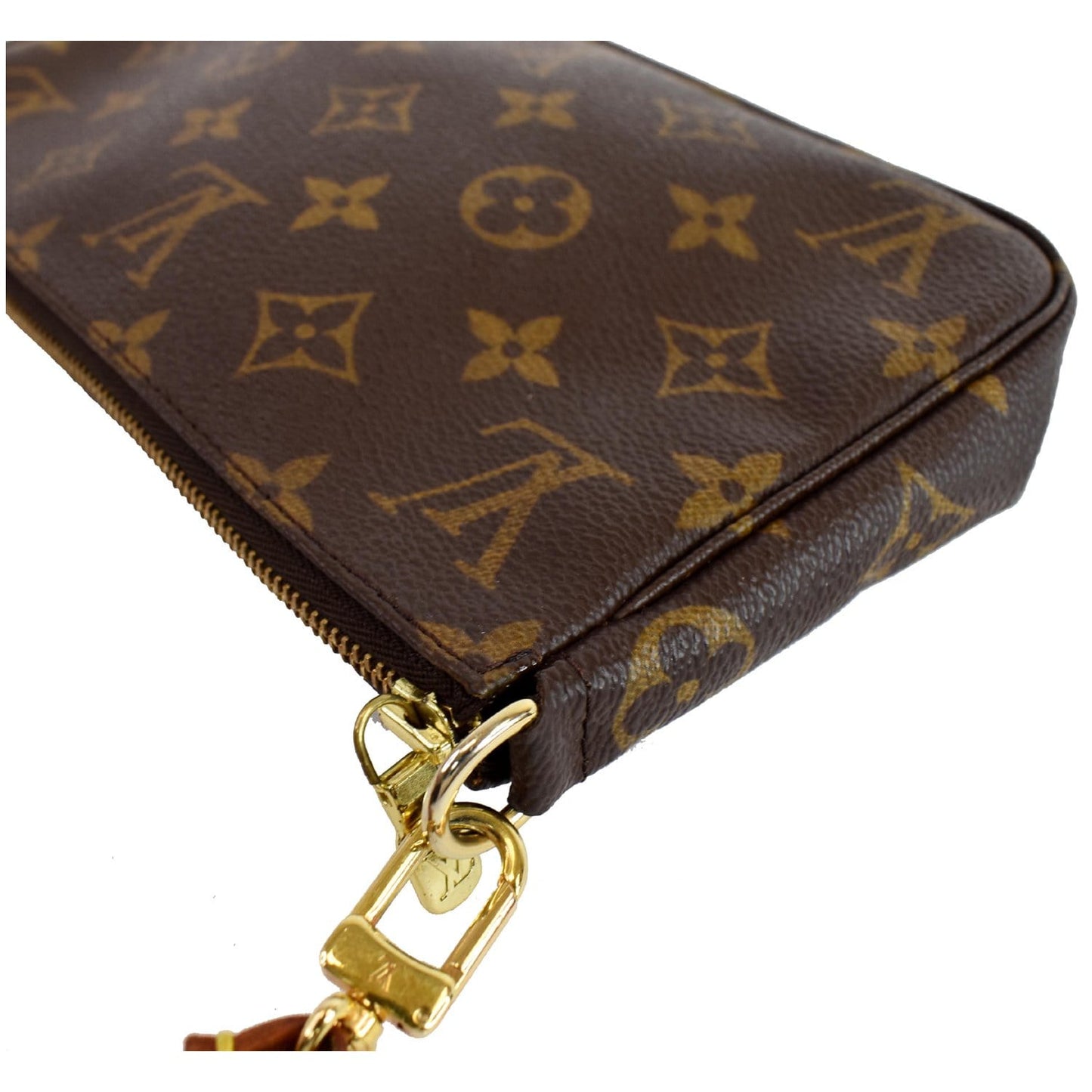 LOUIS VUITTON Pochette Monogram Canvas Accessories Pouch Brown