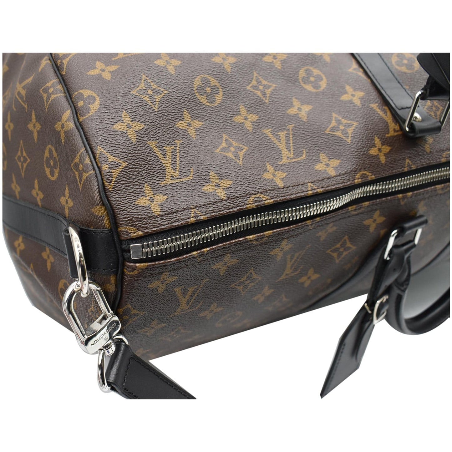 LOUIS VUITTON Keepall Bandouliere 55 Monogram Macassar Travel Bag Brown