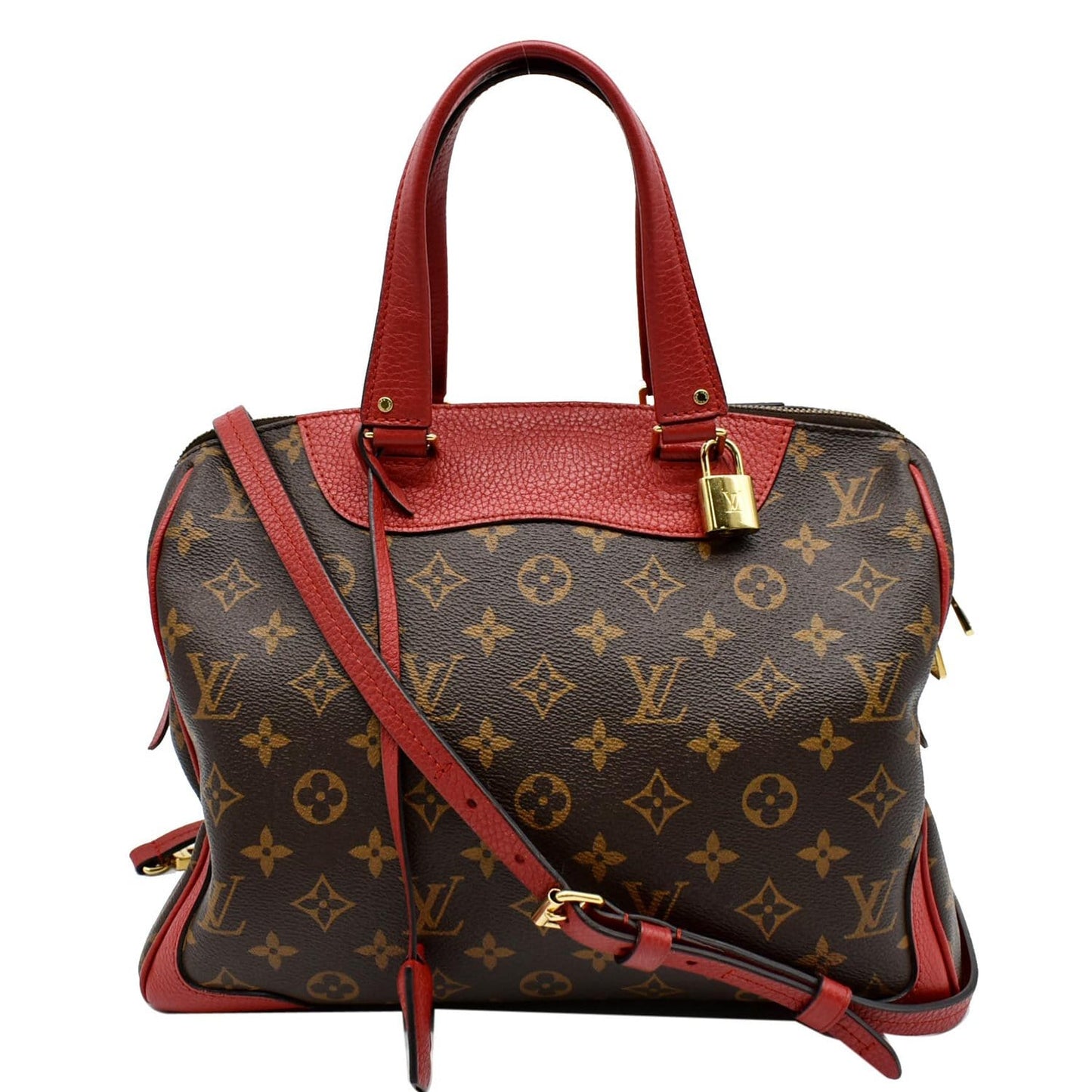 LOUIS VUITTON Retiro NM Monogram Canvas 2Way Shoulder Bag Red