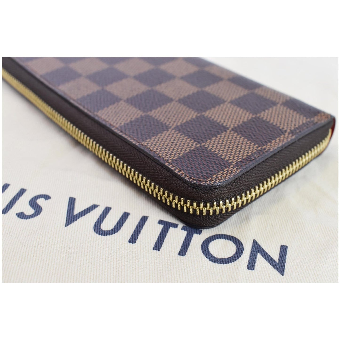 LOUIS VUITTON Clemence Damier Ebene  Wallet Brown