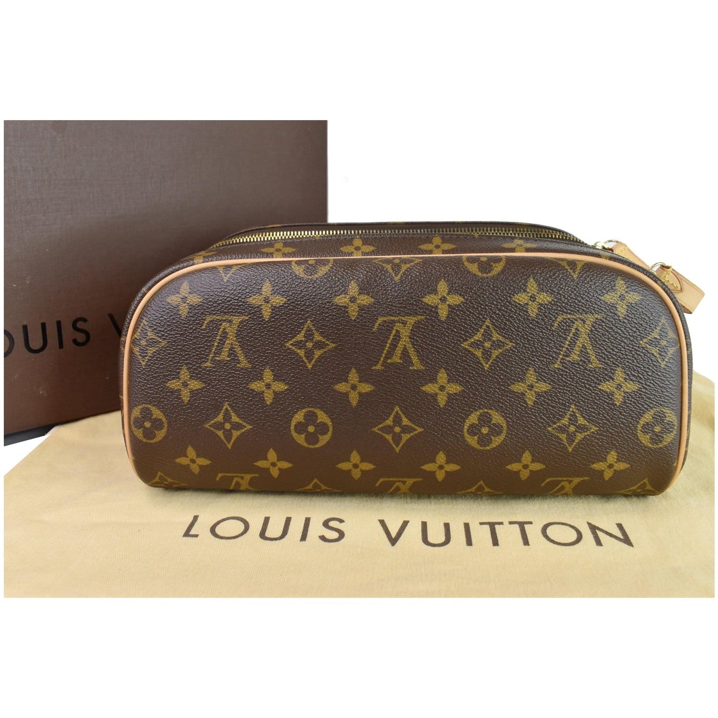 LOUIS VUITTON Monogram Canvas King Size Toiletry Bag Brown