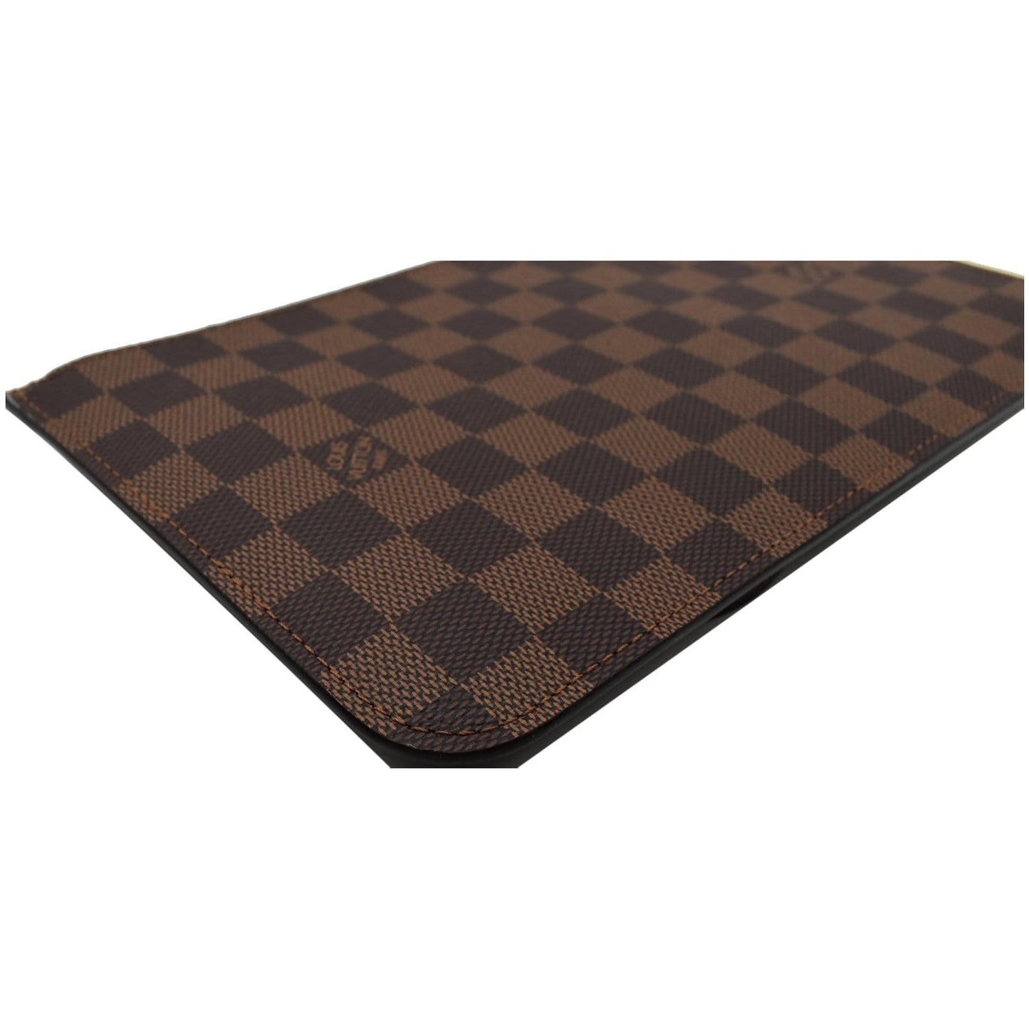 LOUIS VUITTON Neverfull MM Damier Ebene Pochette Wristlet Pouch Brown
