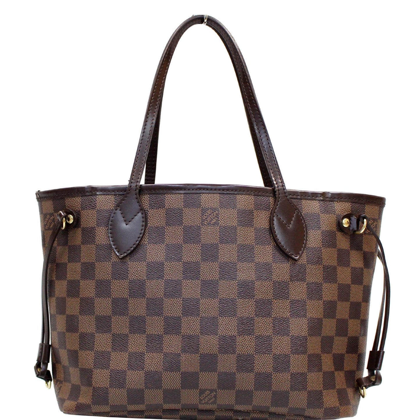 LOUIS VUITTON Neverfull PM Damier Ebene Tote Shoulder Bag Brown