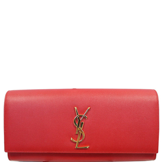 YVES SAINT LAURENT Cassandre Grain De Poudre Clutch Red