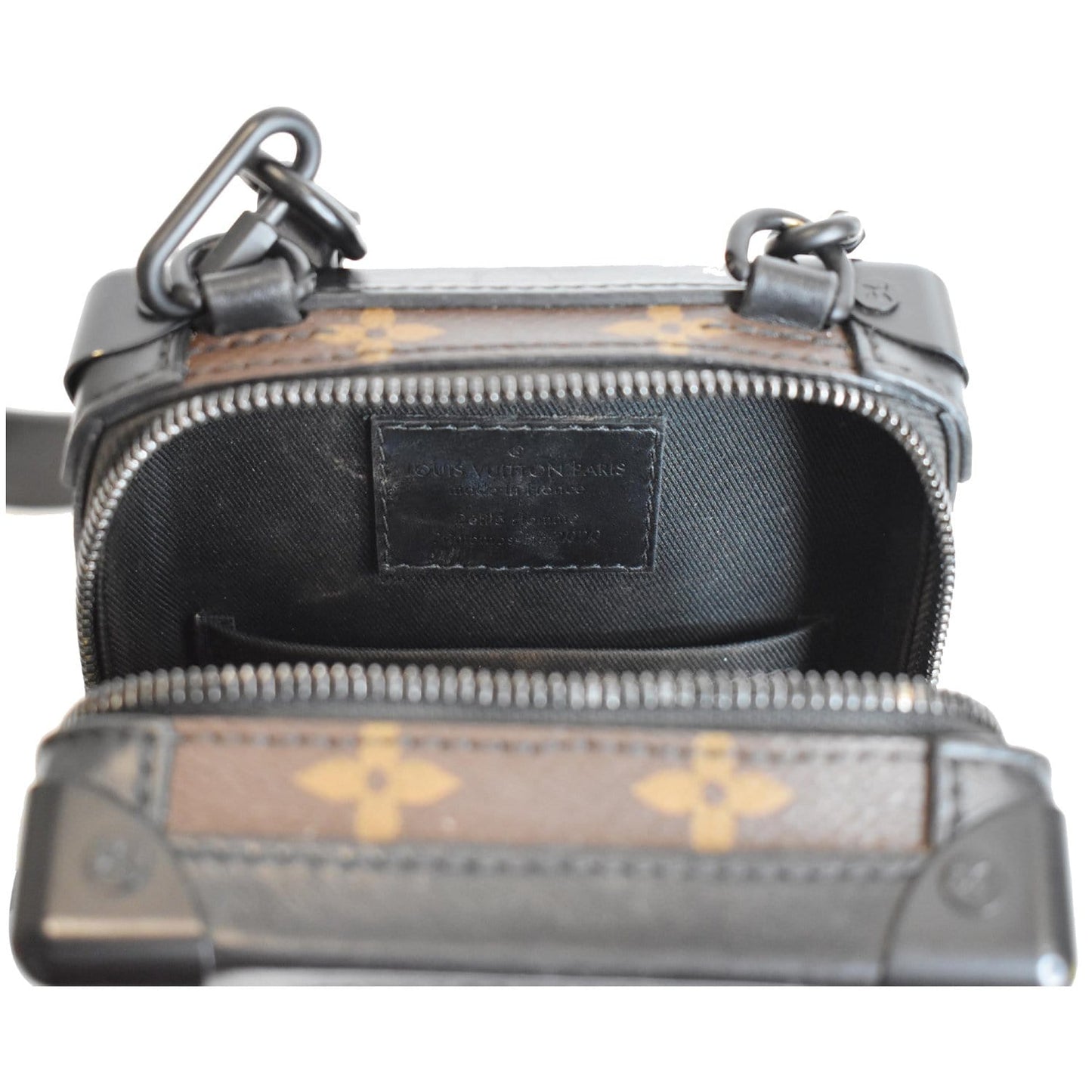 LOUIS VUITTON Vertical Soft Trunk Embroidered Crossbody Bag Black