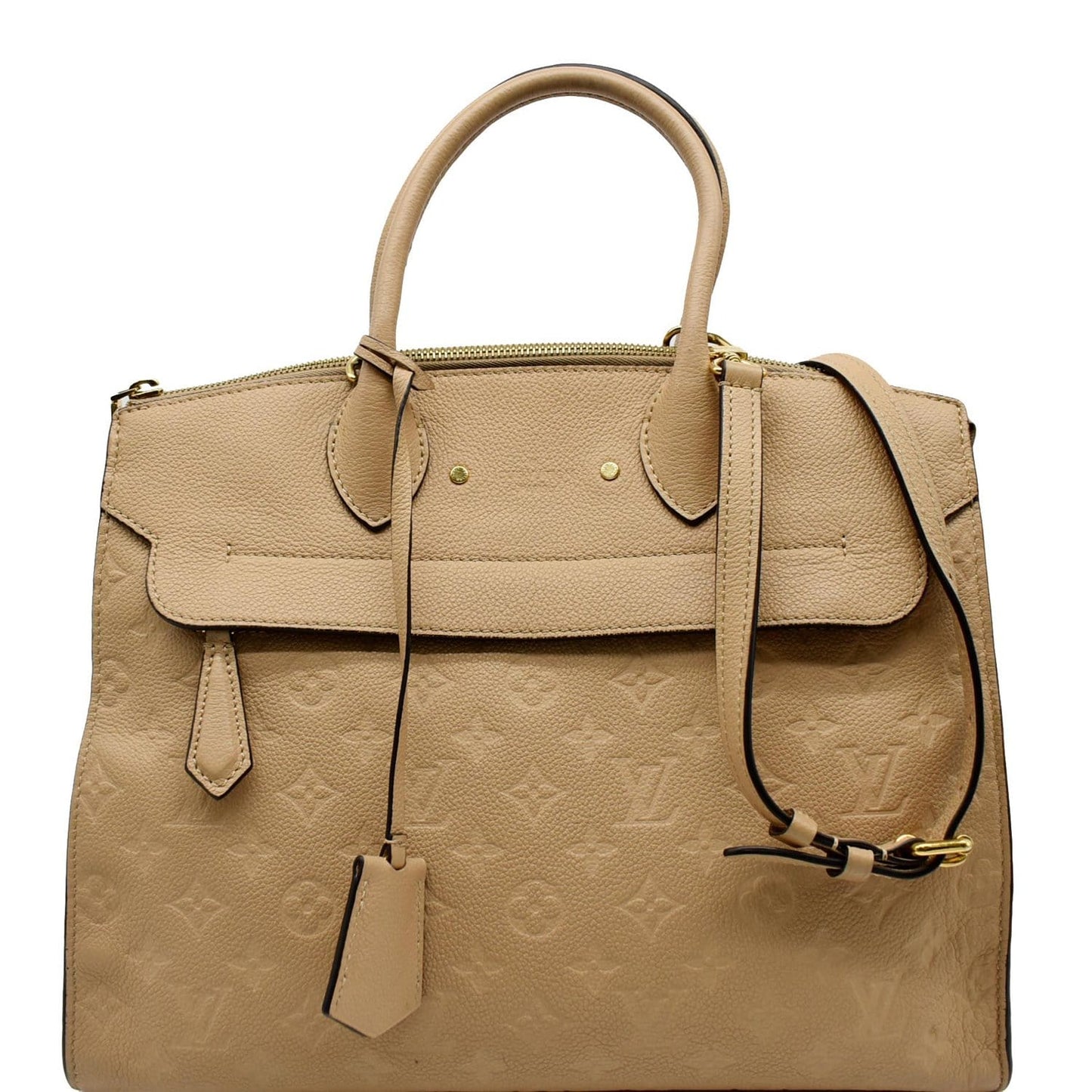 LOUIS VUITTON Pont Neuf MM Monogram Empreinte Leather Shoulder Bag Beige - 20% OFF