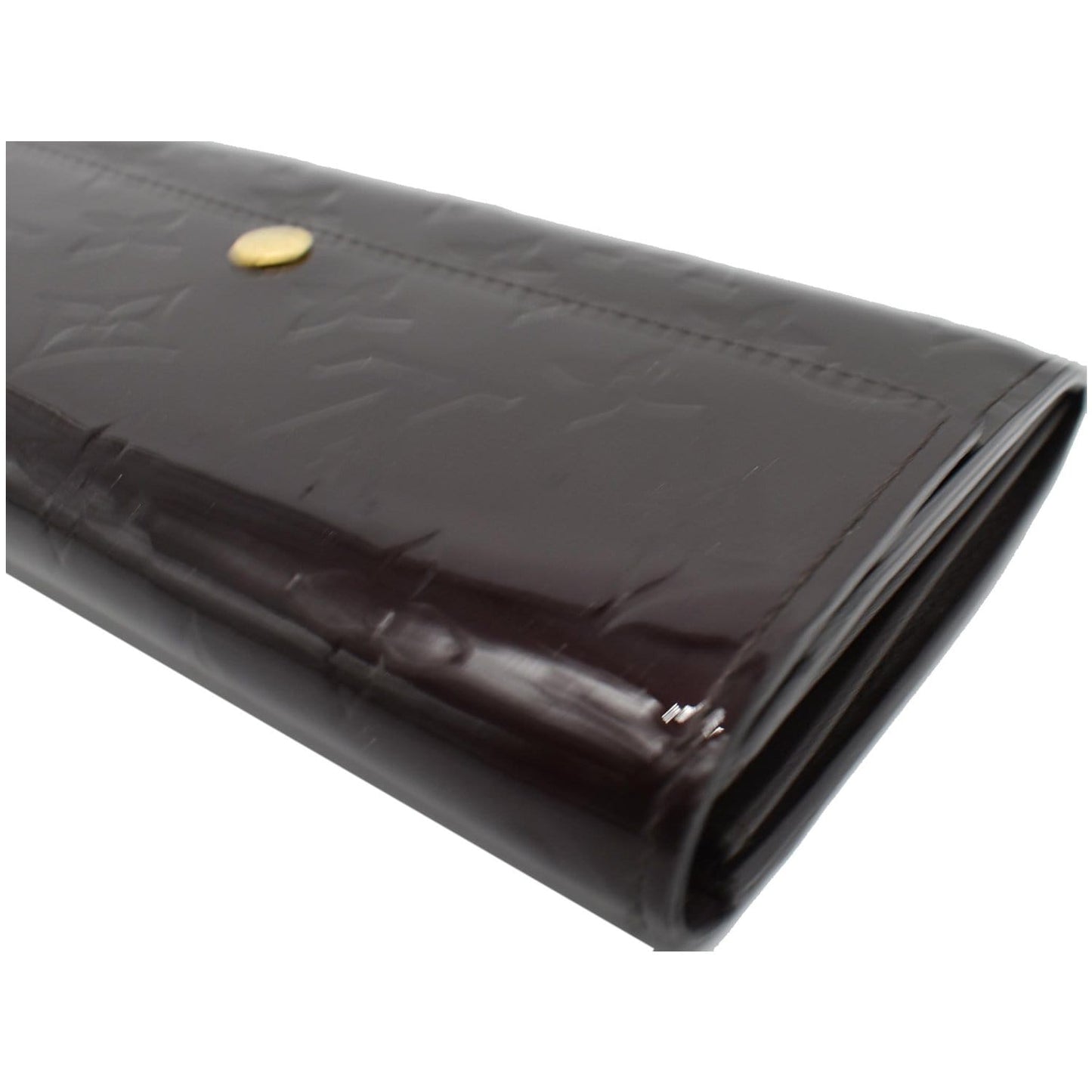 LOUIS VUITTON Sarah Monogram Vernis Leather Wallet Amarante Red
