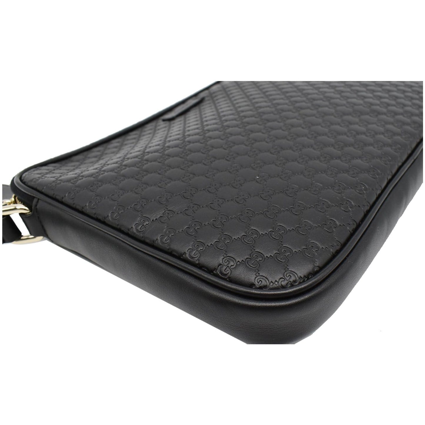 GUCCI Microguccissima Leather Clutch Bag Black 607726