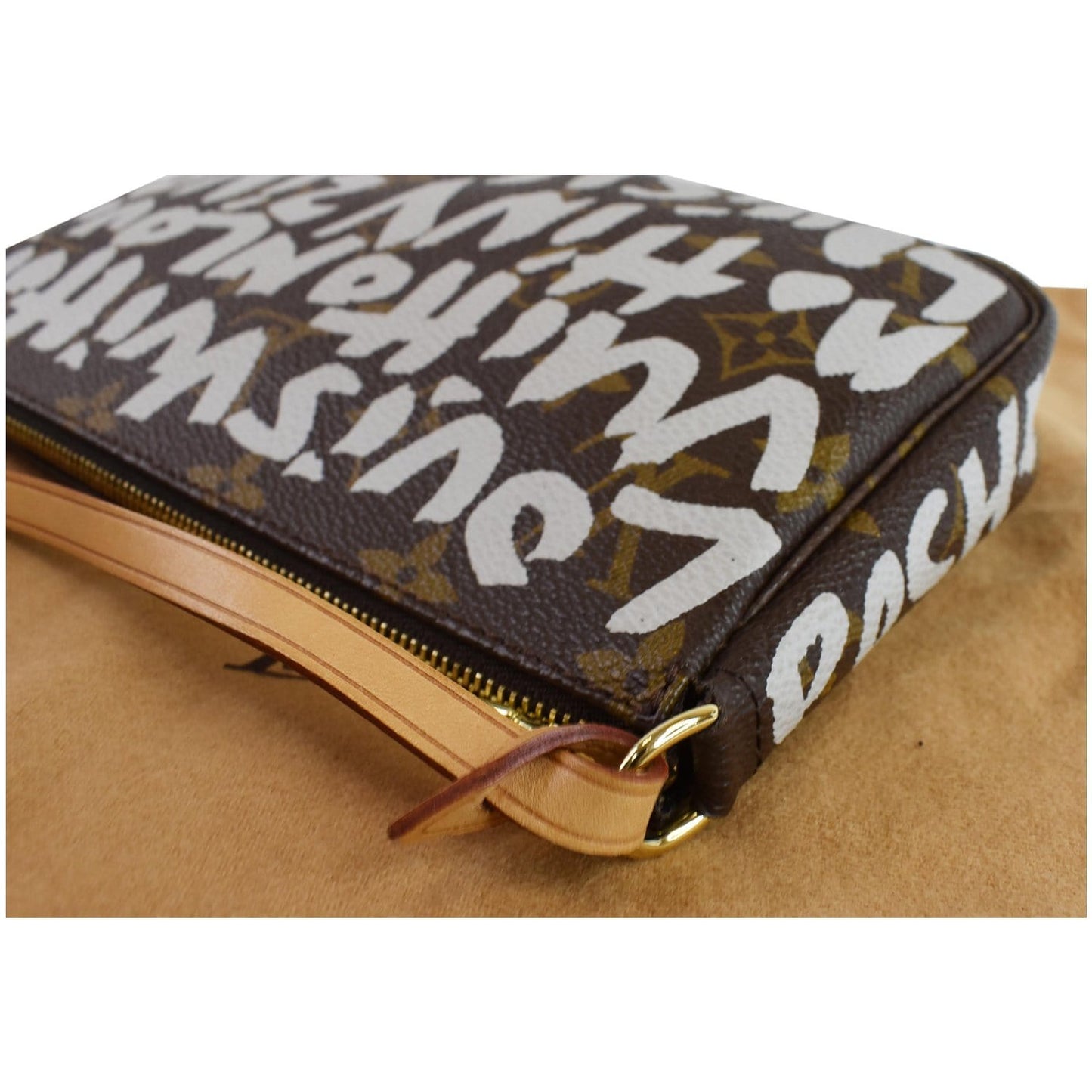 LOUIS VUITTON Monogram Graffiti Accessoires Pochette Bag Brown