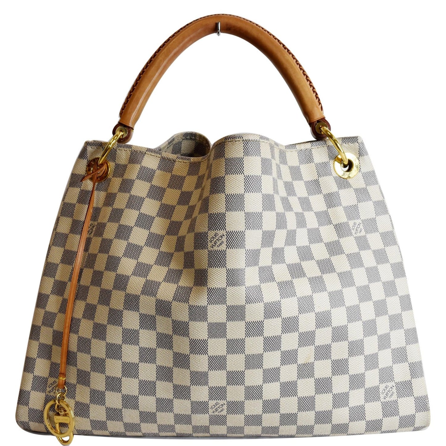 LOUIS VUITTON Artsy MM Damier Azur Shoulder Bag White