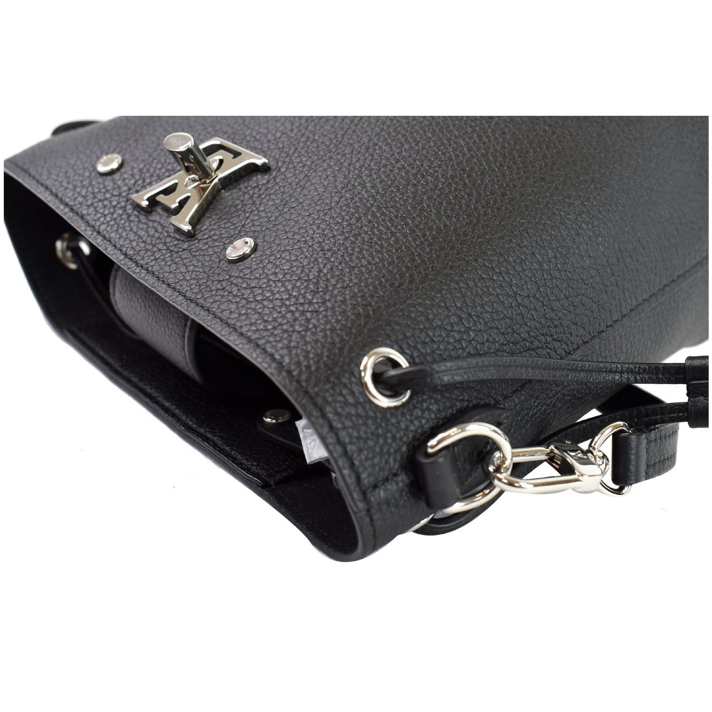 LOUIS VUITTON Nano Lockme Bucket Calf leather Crossbody Bag Black - Final Sale